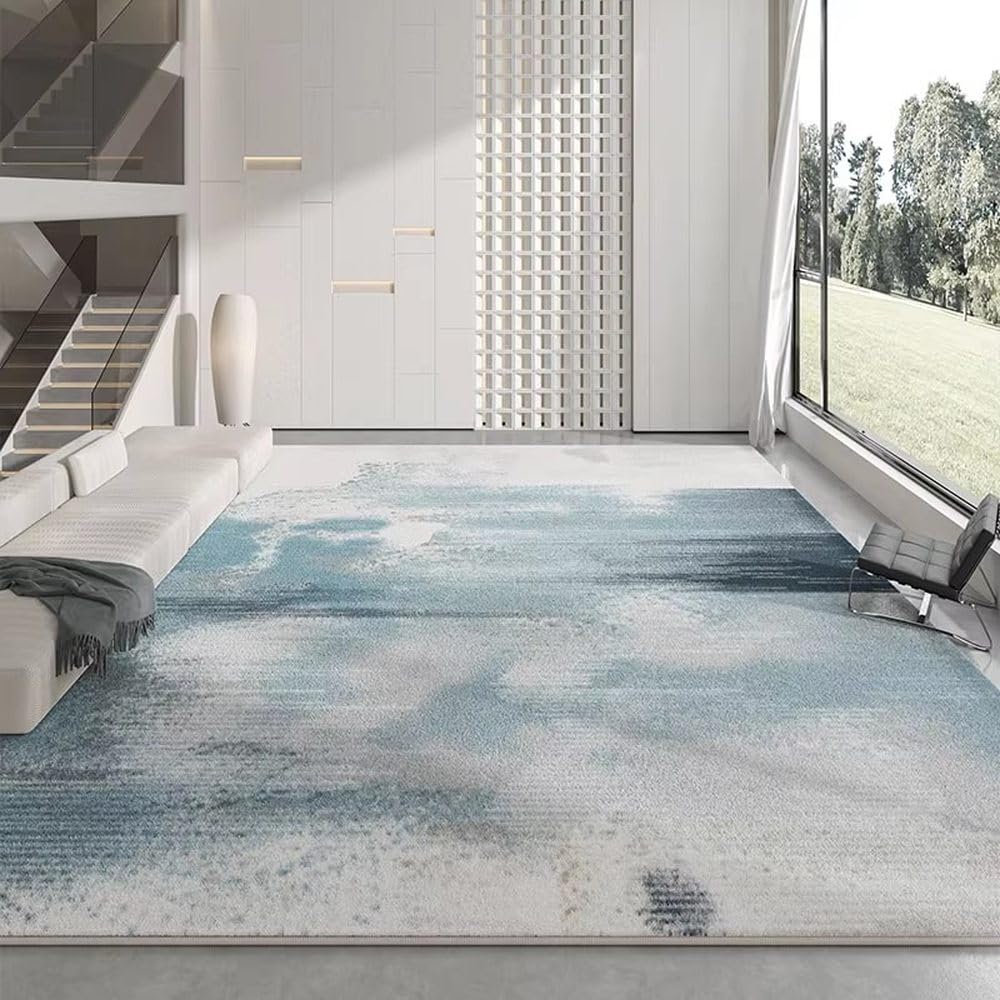 Tapis de salon moderne format 140x200, tapis chambre épais et antidérapant grande surface