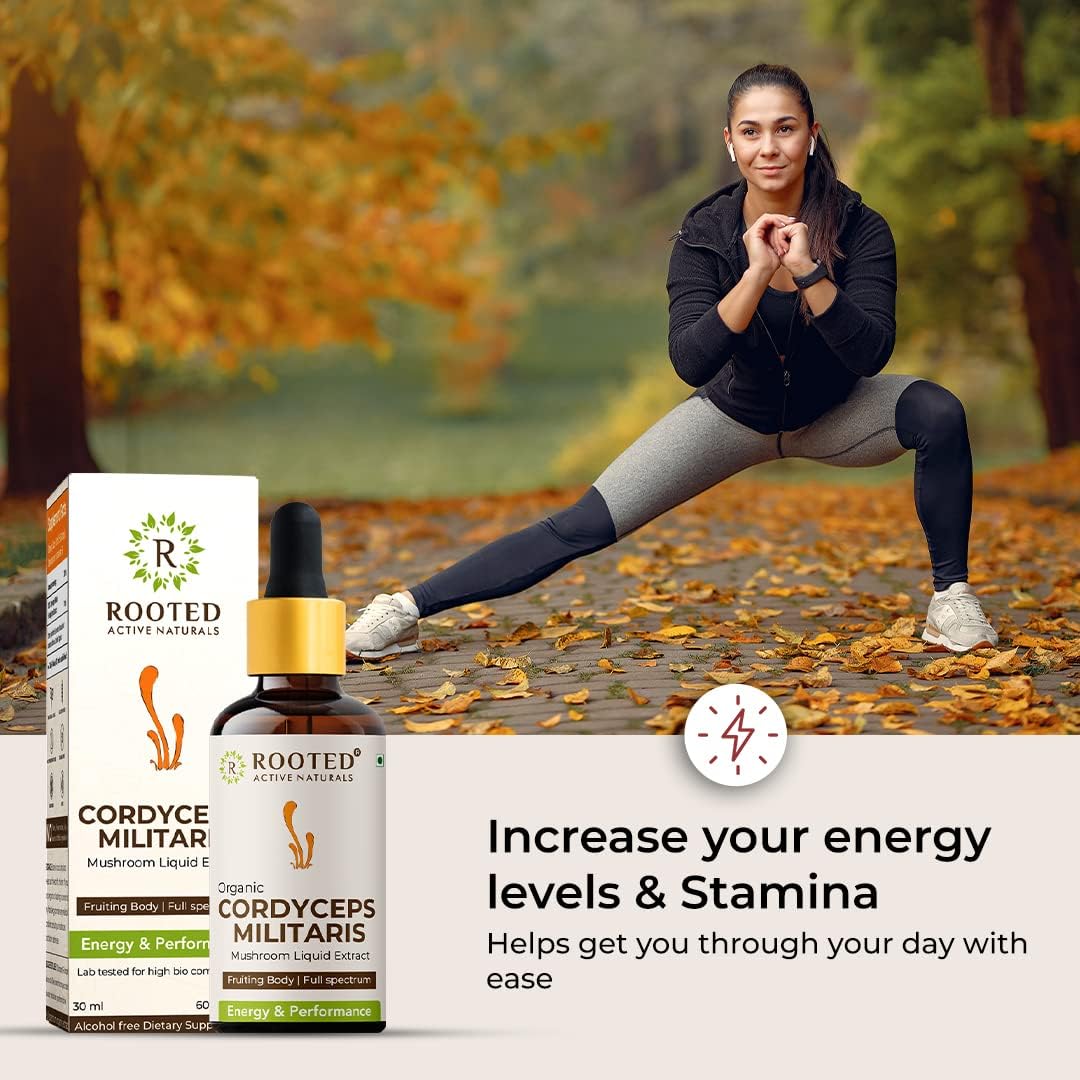Rooted Active’s Cordyceps Mushroom Tincture (30ml) + Lion’s Mane Mushroom Tincture (30ml) | Energy, Focus & Cognitive Support - Image 5 thumbnail
