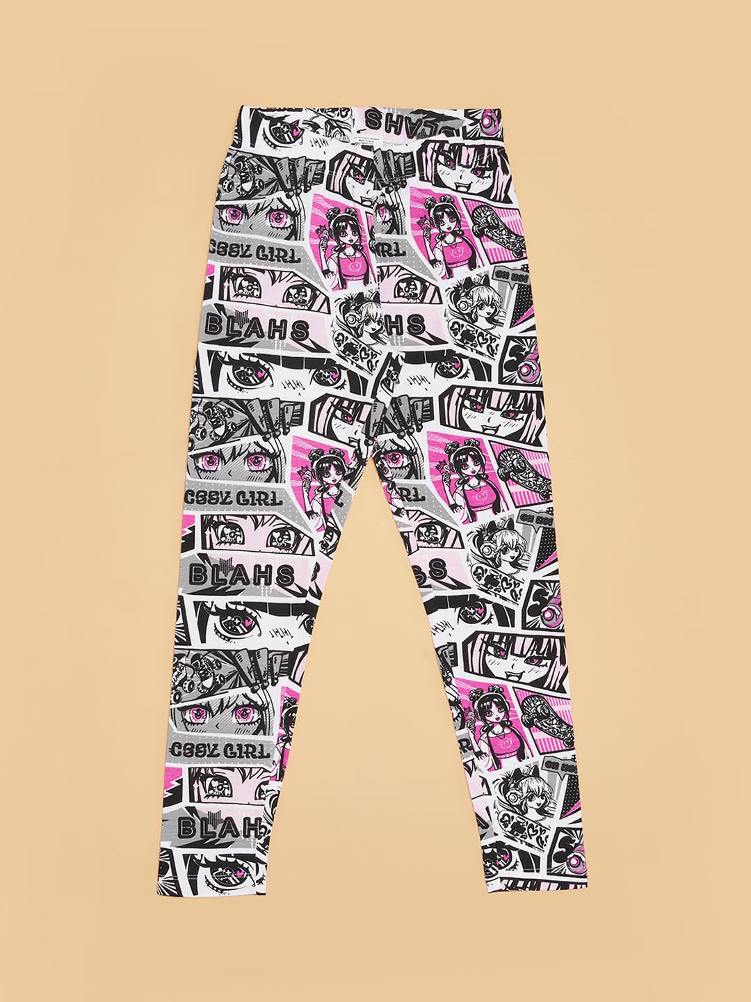 Pantaloons Junior Girl's Regular Fit Leggings (110156337008_Antique White 1