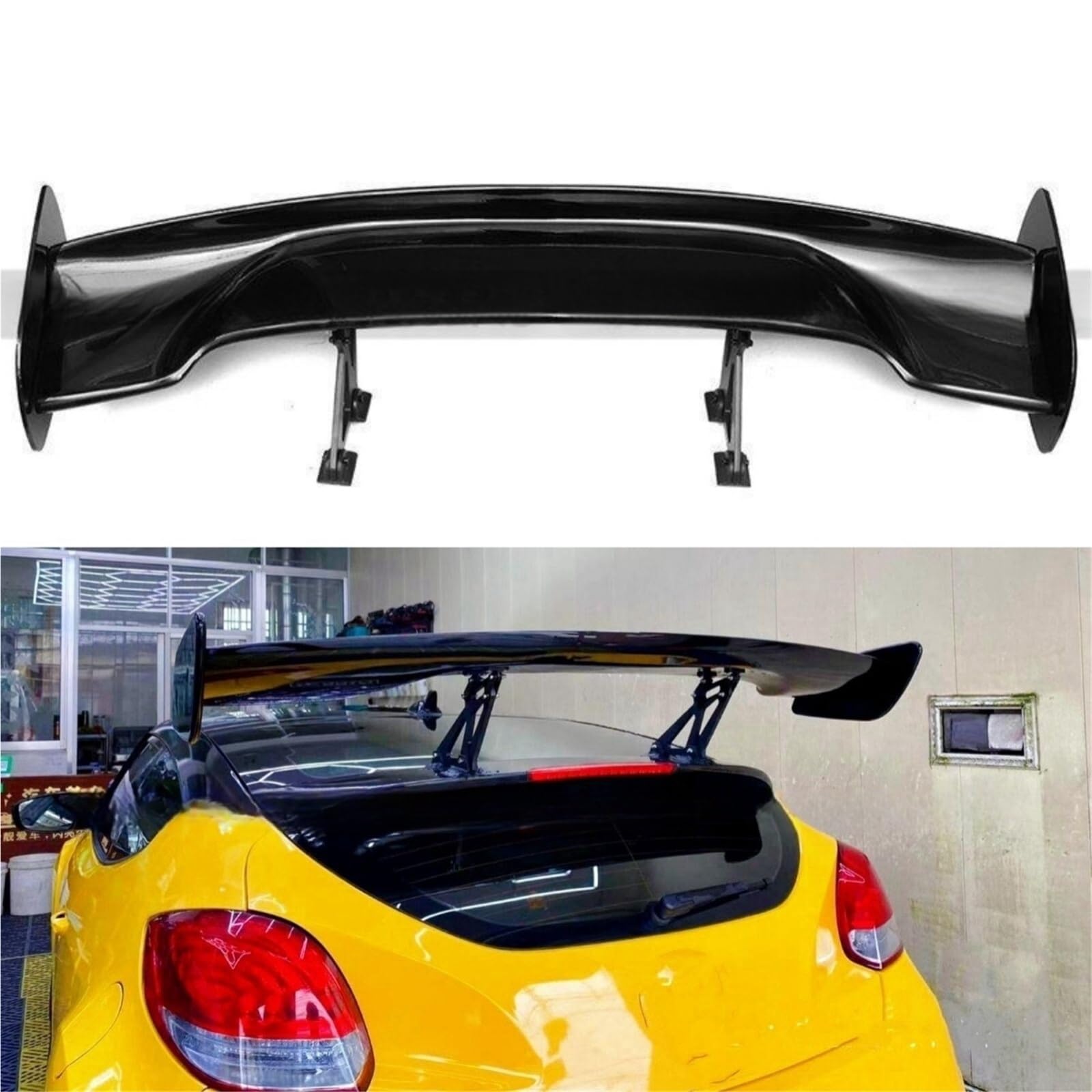 Veloster Rear Wing ABS Plastic Spoiler Universal Rear Window Spoiler Roof Wing For Hyundai ...