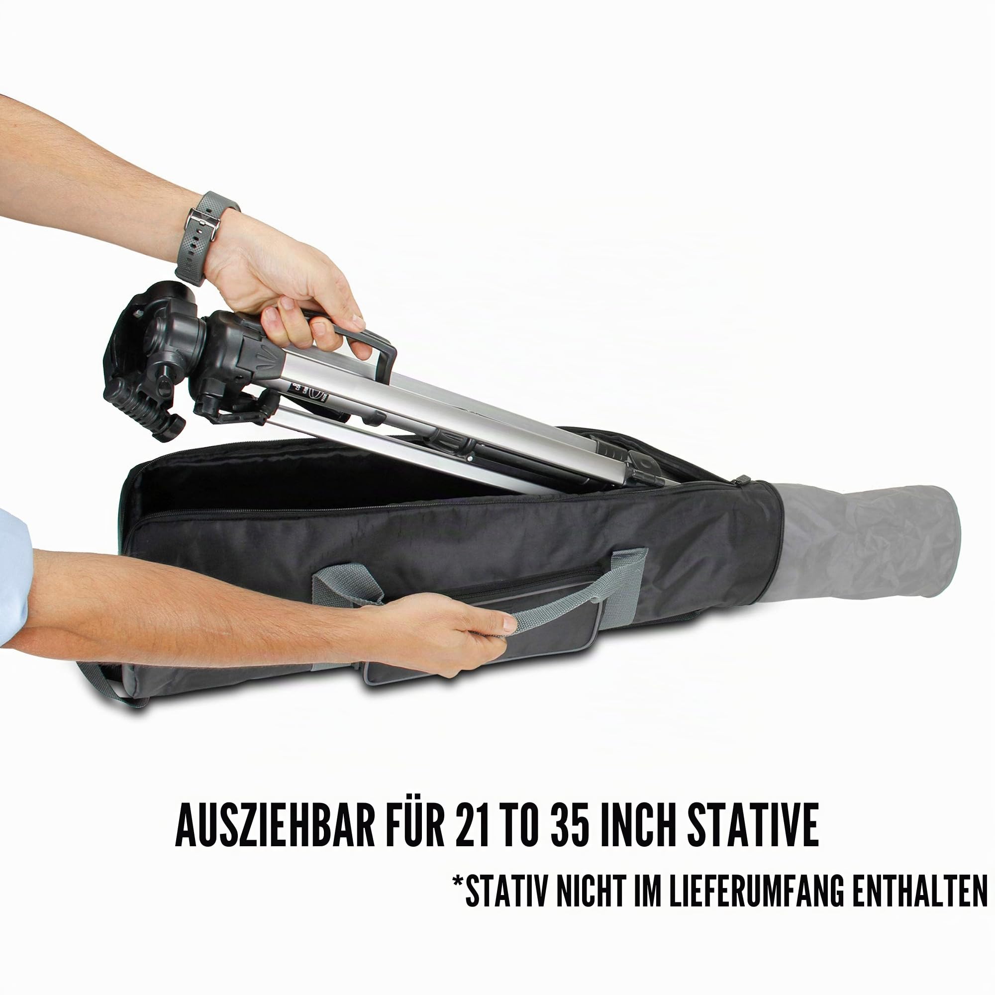 USA Gear Gepolsterte Stativ-Tasche mit erweiterbarem Fach & Zubehör Aufbewahrung. für Hama Einsteiger-Dreibeinstativ Manfrotto Stativ Hähnel SIRUI usw