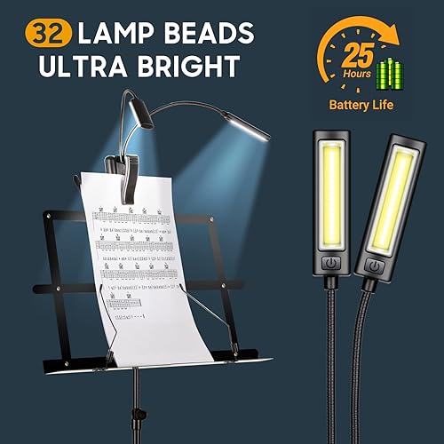 Miniatura 4 de CAHAYA Soporte plegable reforzado de doble uso con soporte de luz y soporte de escritorio para libros, ligero, portátil, ajustable, con bolsa de