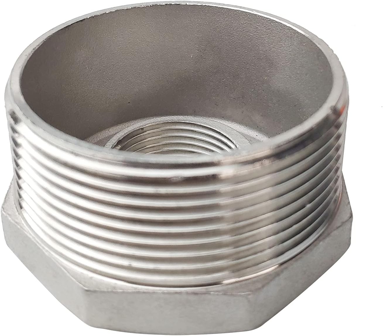 2" Male x 3/4" Female Thread Reducer Bushing, Adapter, Stainless Steel SS 304 NPT Reducer Bushing Pipe Hose Fitting (Pack of 2)