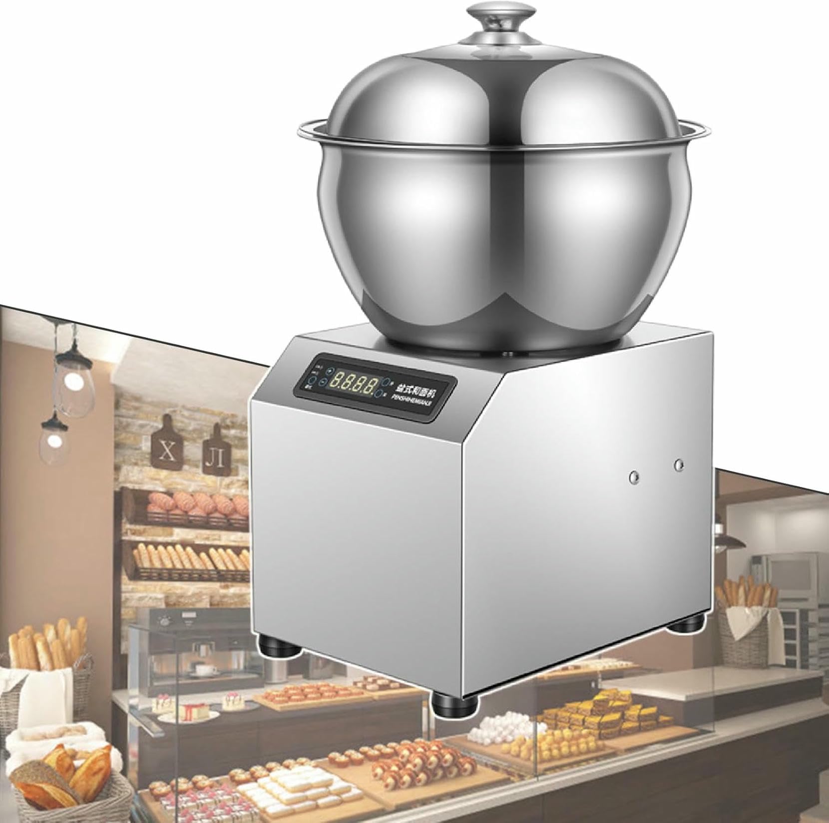 Impastatrice professionale da 1800 W, 5 kg, doppia rotazione per pizzerie e panetterie, ideale per la preparazione dell'impasto