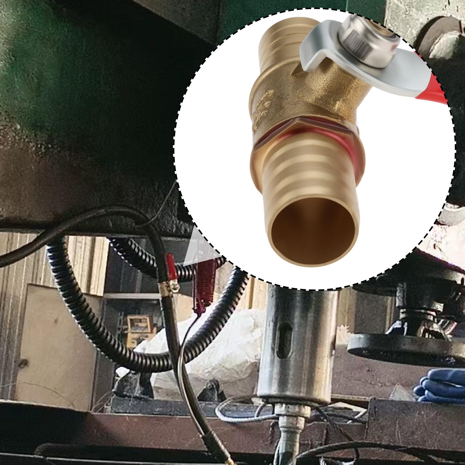 Create idea 2pcs Brass Red Handle Double Pagoda Hose Ball Valve Faucet Valve Switch 12mm Used for Fuel Pipeline Drainage Faucet - Image 2