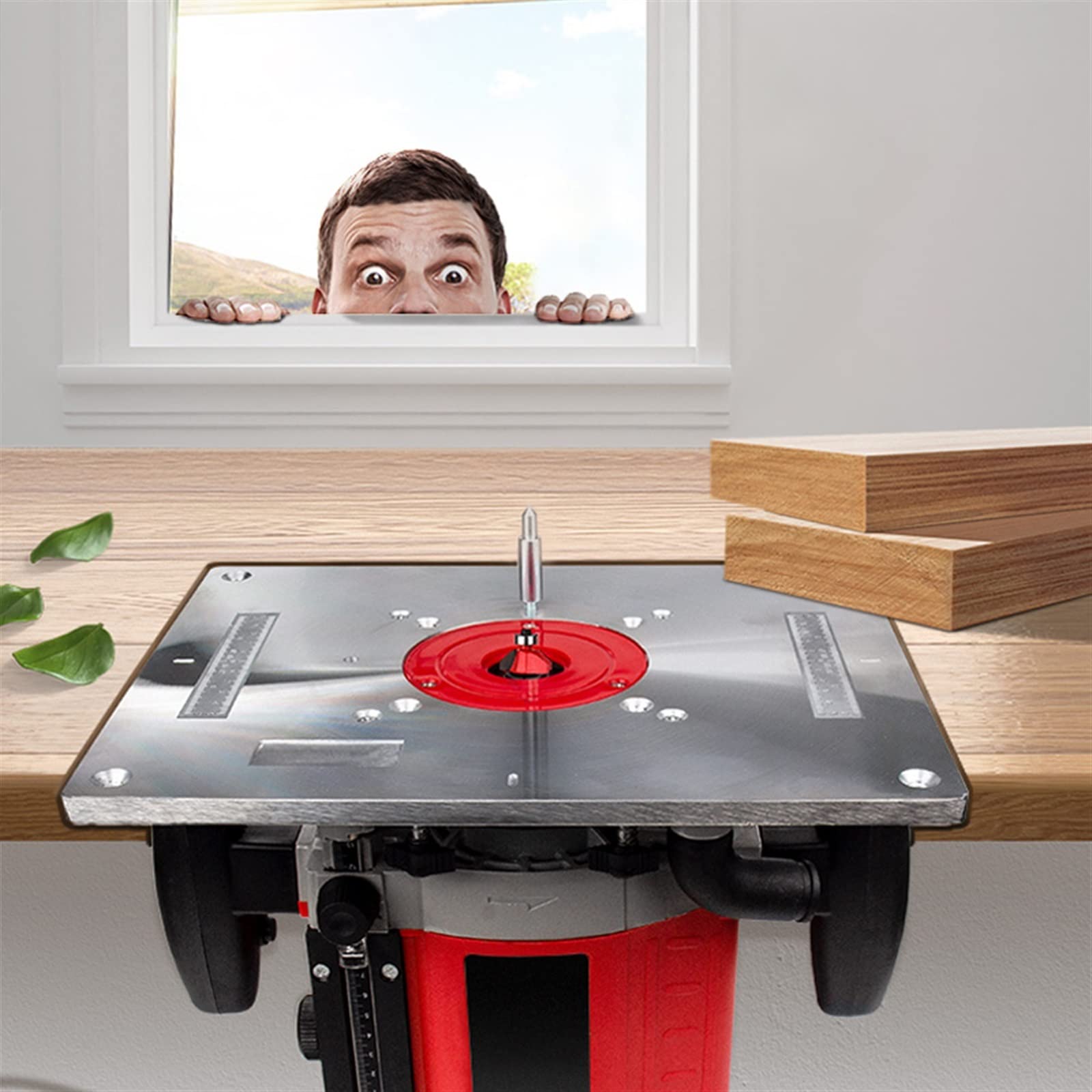 EDEDE Rifilatore Fresatrice Verticale, 2100W Lavorazione del Legno Elettrico Trimmer Incisione del Legno Scanalatura Guarnizioni Macchina Intaglio Router Scanalatura con Fresa per Legno