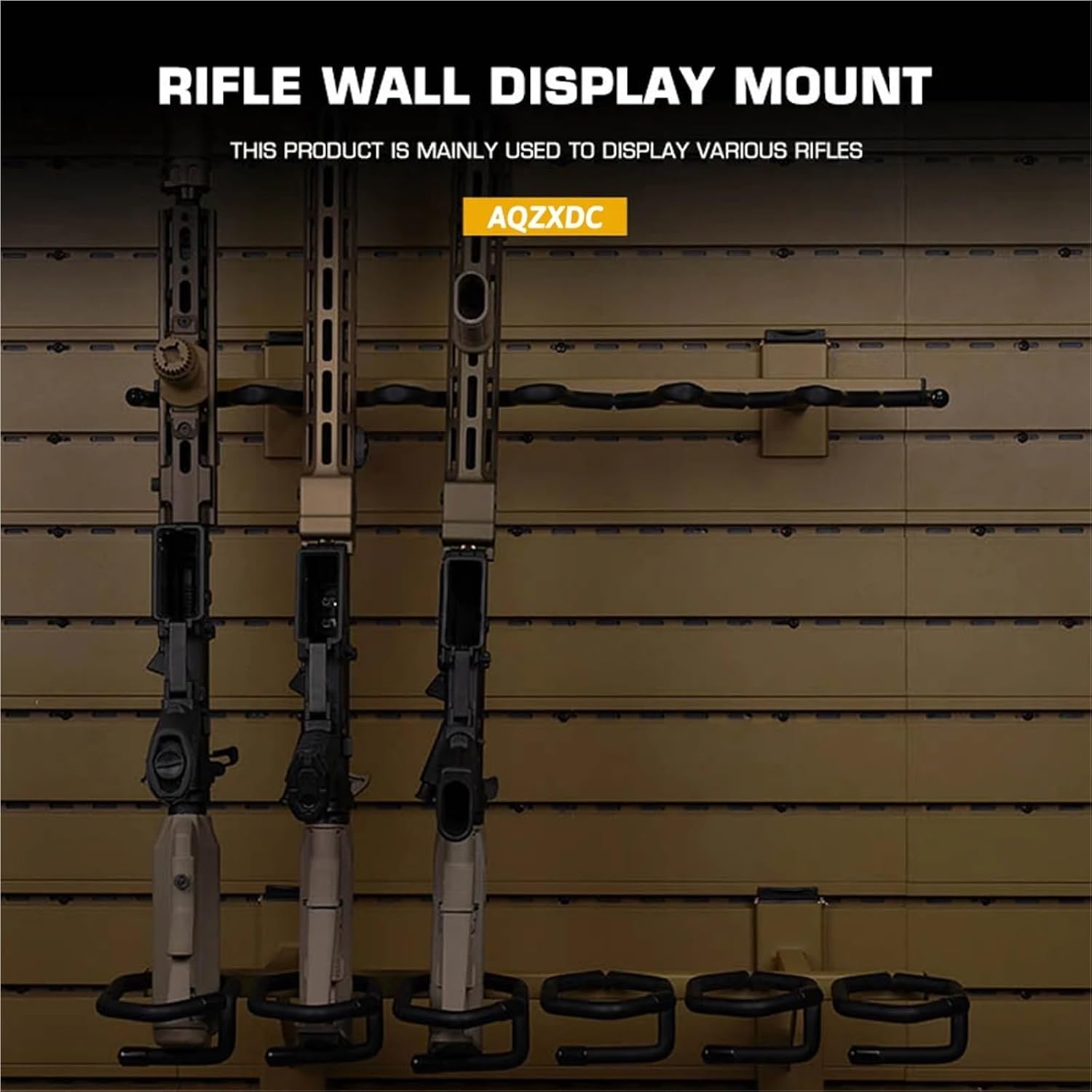 Tactical Helmet Vest Waist Belt and Rifle Display Stand Adjustable Hunting Equipment Collection with Wall Display Mount