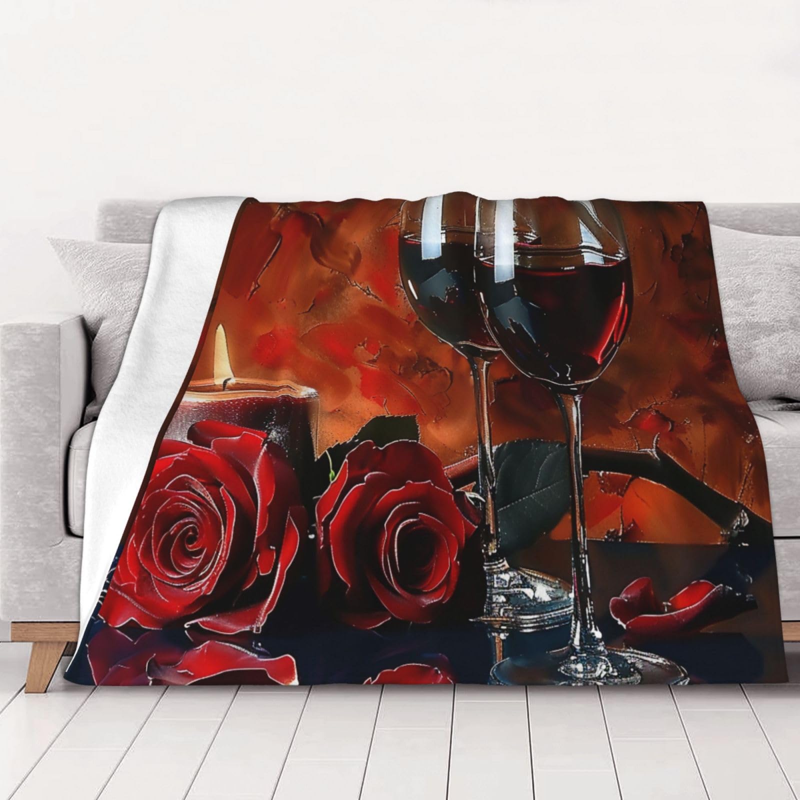 Plaid lit et canapé en flanelle rose imprimée pour soirée cocooning