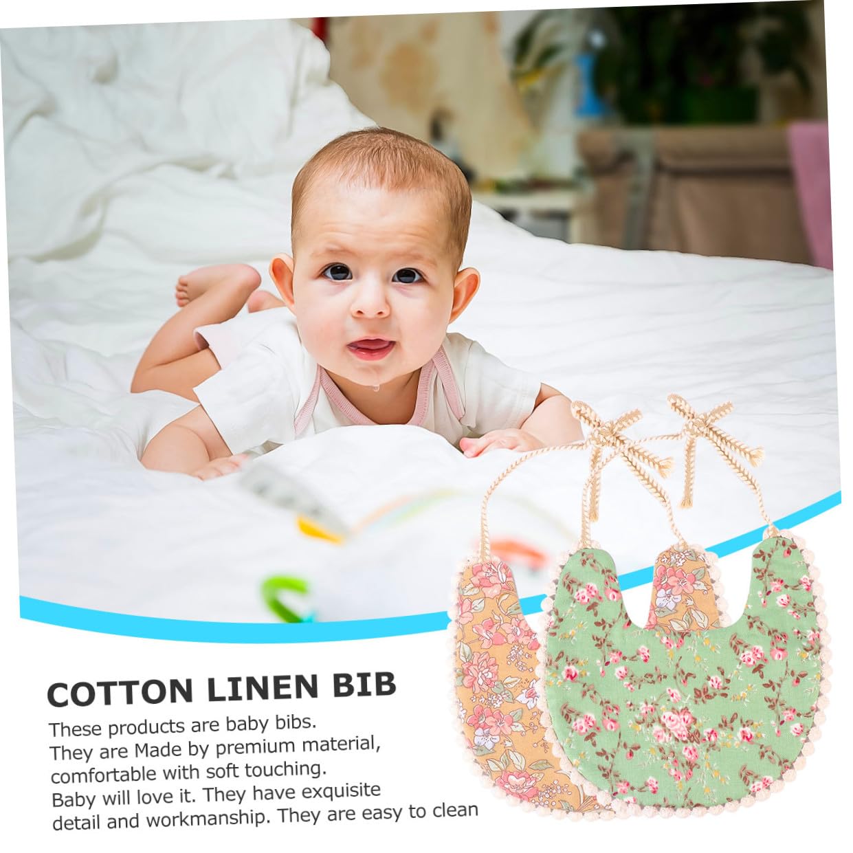 Abaodam 2 Set Di Bavaglini in Cotone Per Bambini E Bambine Bavaglini Anti-saliva Per Neonati Per La Tessuto Confortevole 2 Pezzi*2