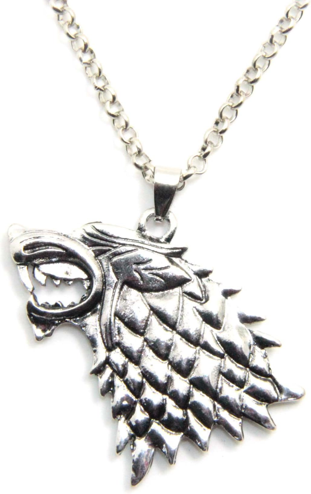 Inspired By Game of Thrones Song of Ice and Fire Vintage Stark Dire Wolf Pendant Necklace