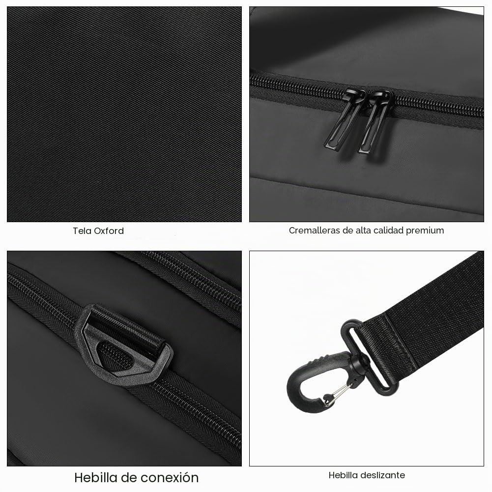 Flintronic 65L Bolsa Deporte Gimnasio, Bolsa de Viaje, Bolsa Deporte Fitness, con Zapato Separada Seco y Humedo, Ligera e Impermeable, Hombre y Mujer, para Deportivo Viaje Gimnasio, Negro