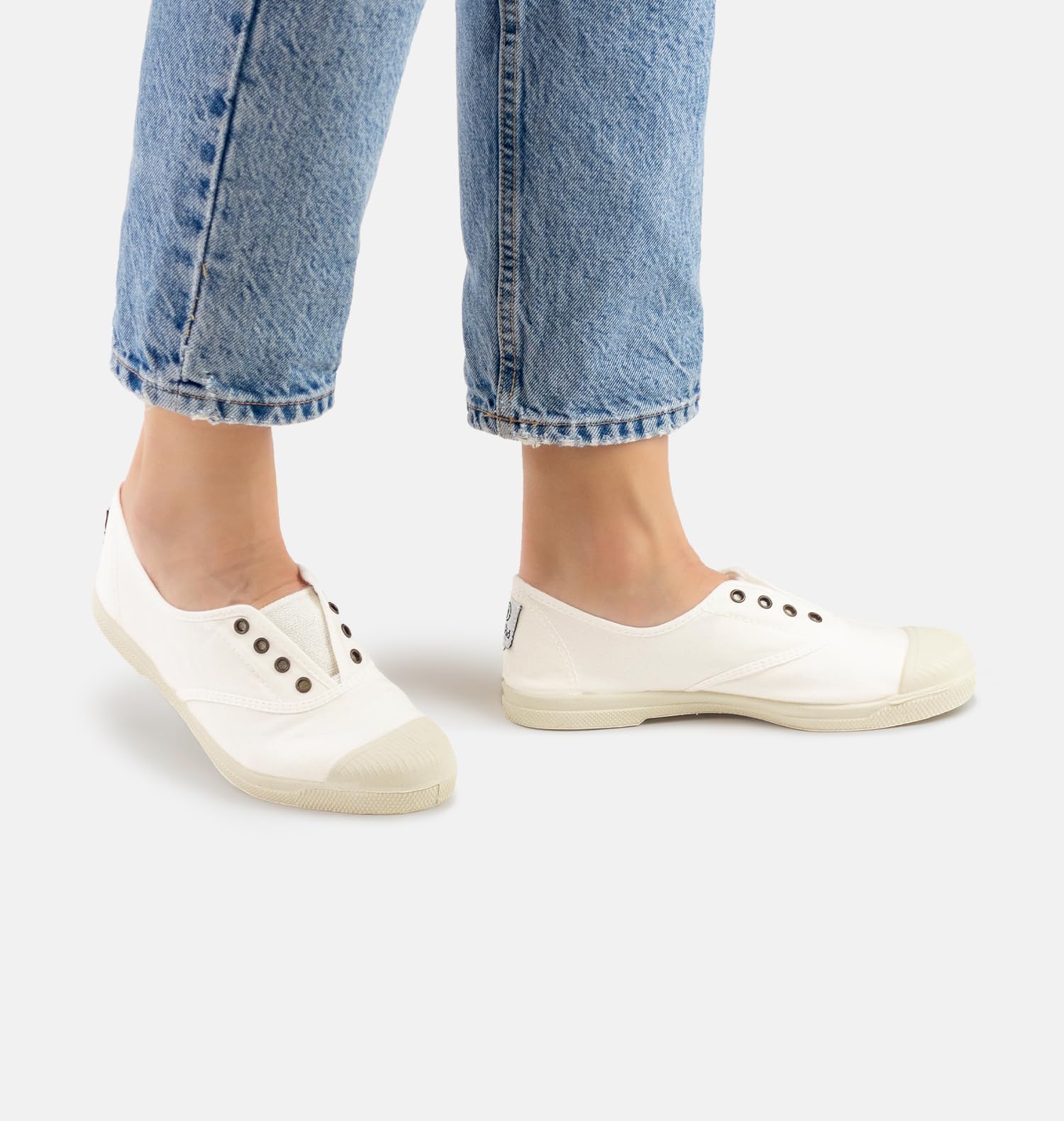 Natural World Eco - Zapatillas Mujer Casual de Algodón Orgánico - Sneakers Sostenibles con Suela de Caucho Natural - Veganas - Fabricadas en España - Blancas - Modelo 102
