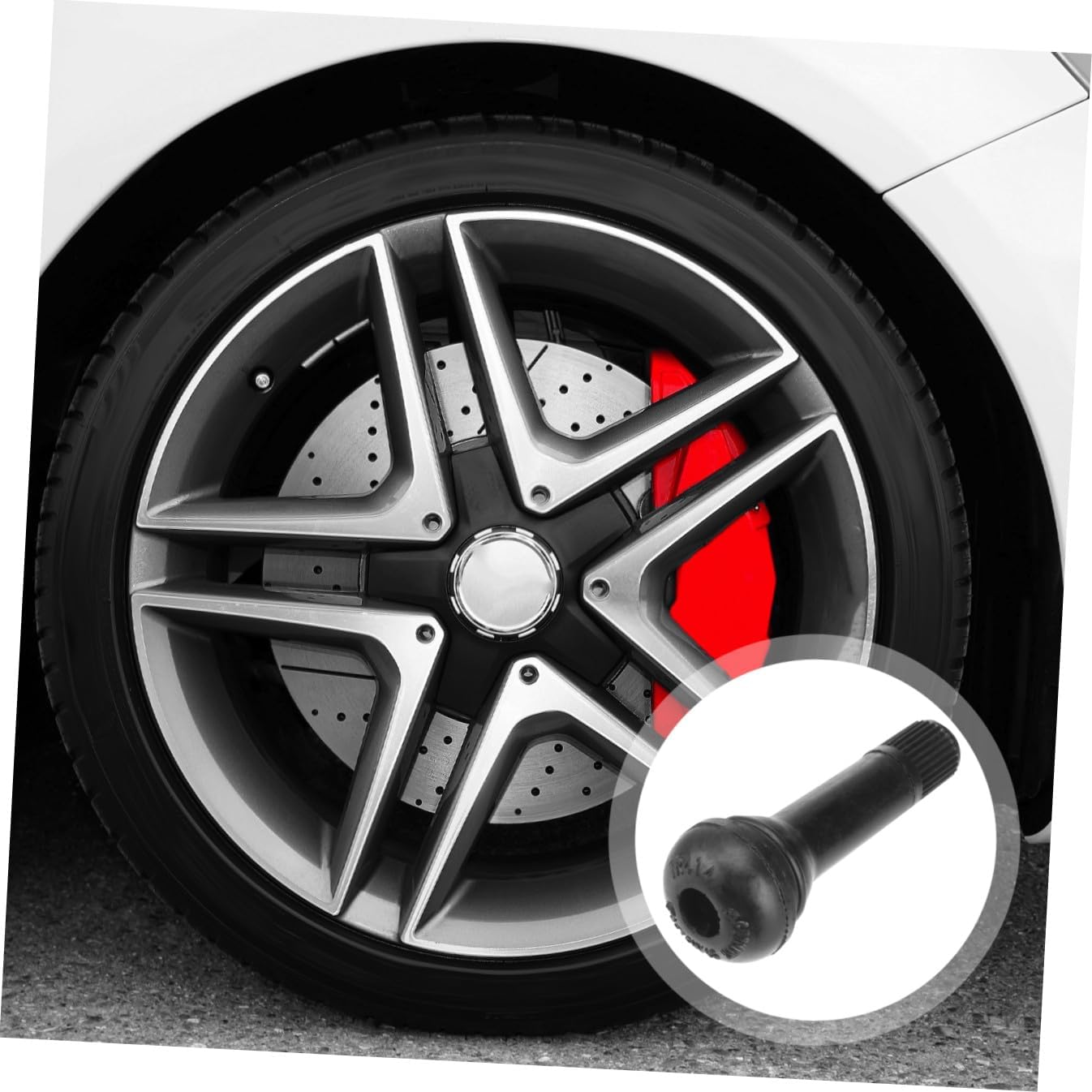 100pcs Tubeless Tire Valve Stems for Car Rubber Zinc Alloy Construction Easy to Install for Vehicle Maintenance