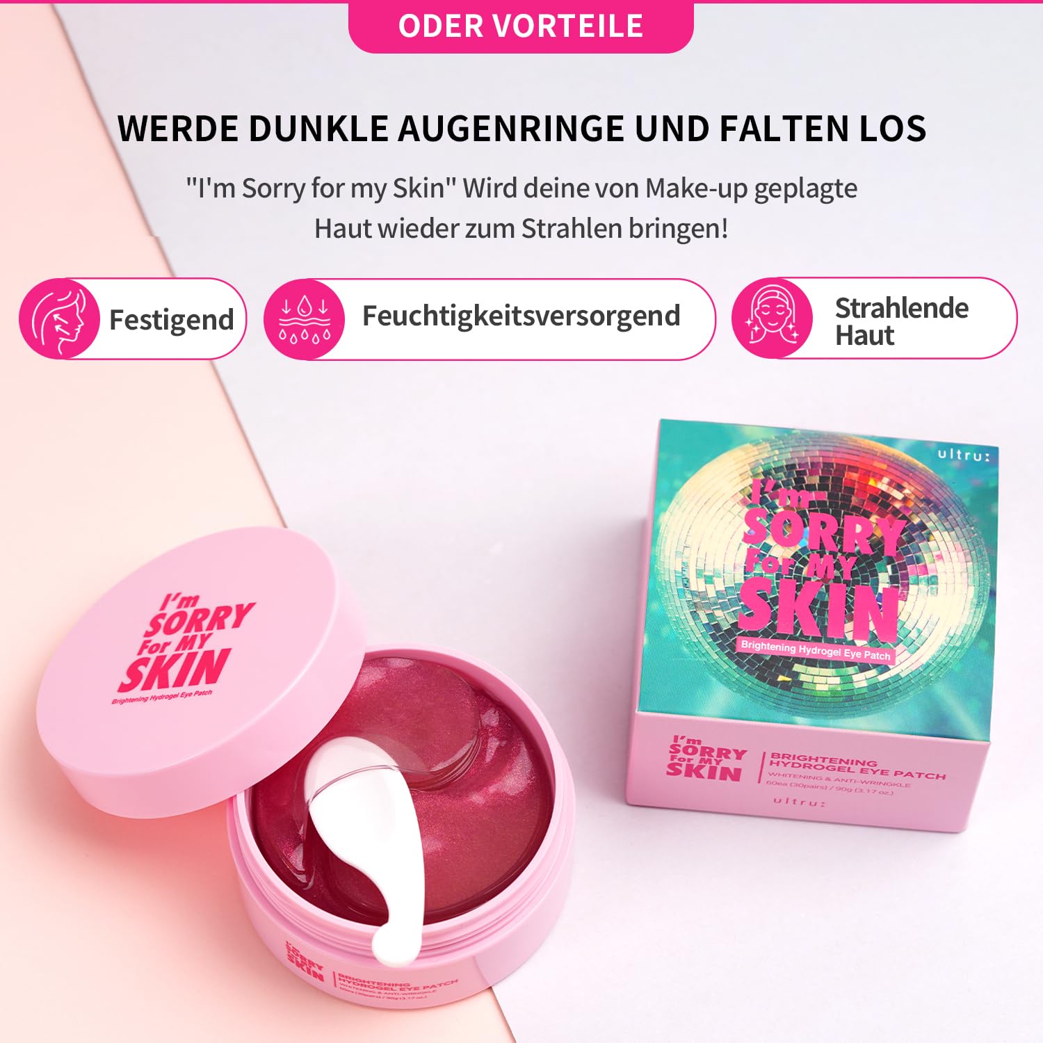 I'm Sorry For My Skin Hydrogel Eye Patch - Korean SkinCare Kollagen Augenpads gegen Augenringe mit Glow und anti falten soforteffekt - 60 Kollagen Augen pads (30 Paare) für strahlende Augenpflege