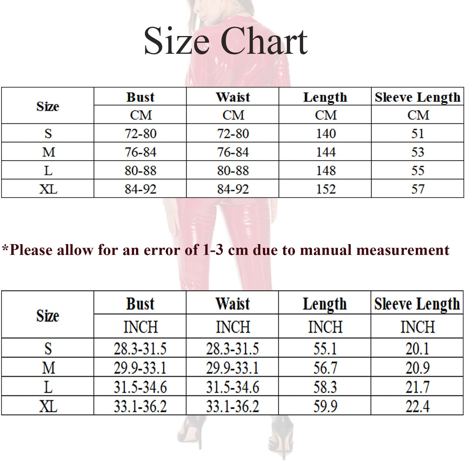 Femme Sexy Body Cuir Vernie Catsuit Wetlook Combinaison Fermeture Éclair Outfit Mono Manches Longues Une Pièce Lingerie Tenue Moulante Brillant Clubwear Disco Soirée Dansante S-XL