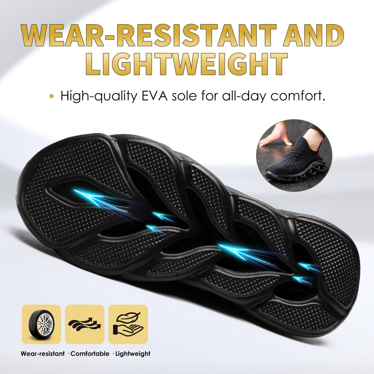 Steel Toe Shoes for Men Work Shoes Non Slip Composite Indestructible Comfortable Safety Sneakers Tennis Lightweight Breathable Construction Puncture Proof