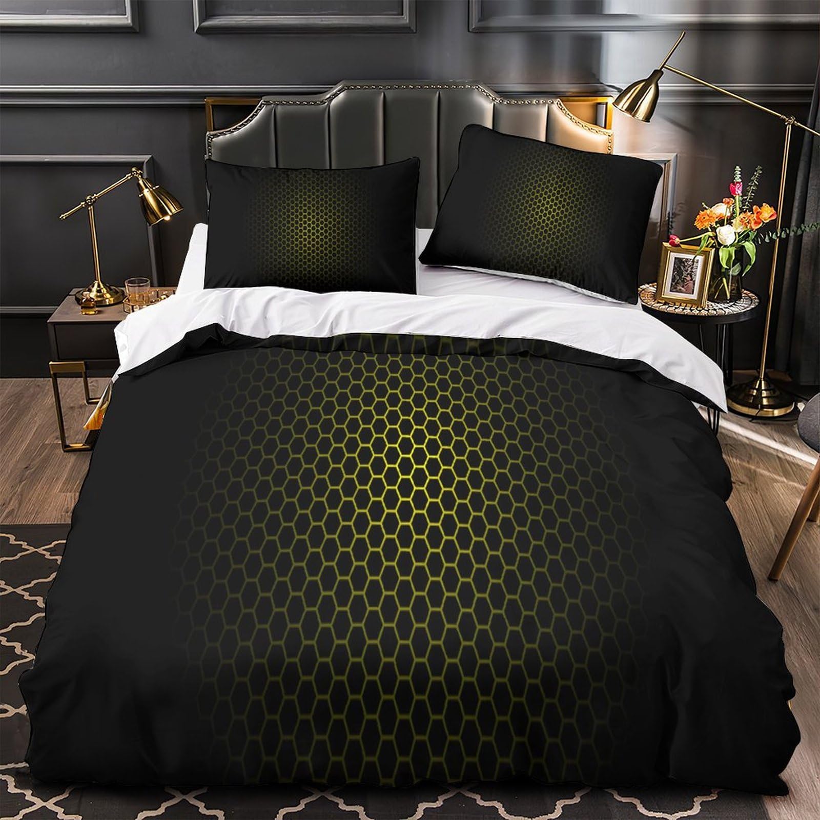 Parure de lit Art de la Lune du Cœur en microfibre résistante effet 3D premium