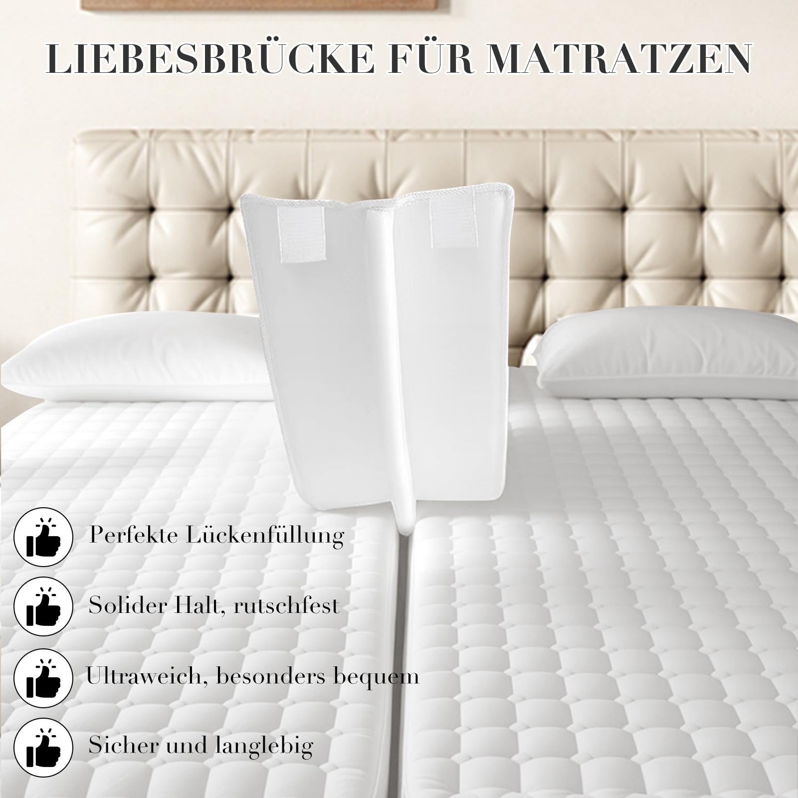 Liebesbrücke für Matratzen,200x30cm Matratzenverbinder,Ritzenfüller für Matratzen,Matratzenkeil,für Alle Bettgrößen Bettkeil,Besucherritzenfüller,Verbinden der Matratze