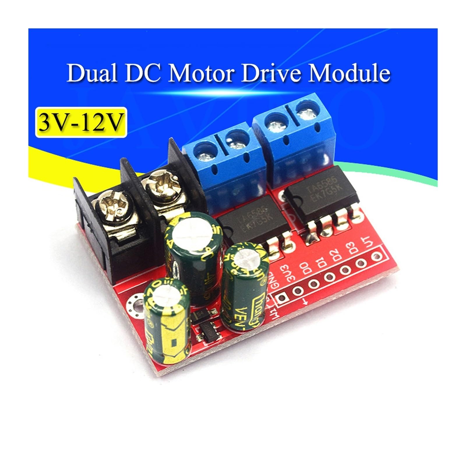 Controlador de LED Módulo de control remoto de puente H de 1 a 10 piezas, 5 A, 3 V-14 V, doble controlador de motor CC, voltaje inverso, PWM, regulación de velocidad, doble Super L298N 5AD(10 Pcs)