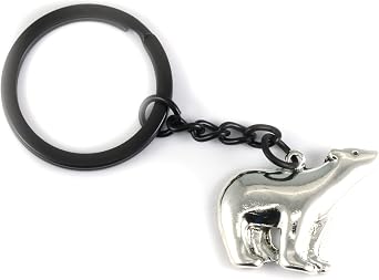 Polar Bear Charm Keychain Jewelry Animal Gift for Mom Dad Women Men Boys Girls