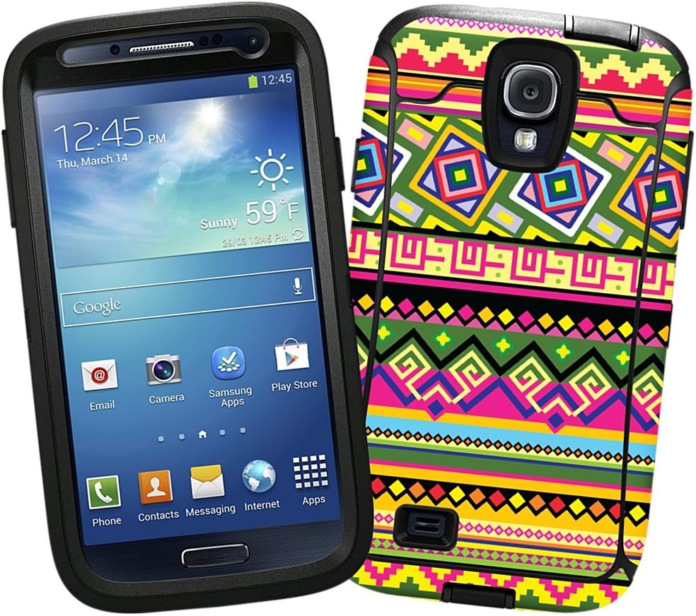Happy Bright Tribal "Protective Decal Skin" for OtterBox Defender Samsung Galaxy S4 Case