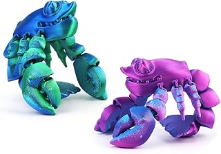 3D Printed Lobster Model, Unique Home Decoration&Office Embellishment, Modern Art for Decoration and Collection (Blue-Green/Reddish Purple) (Purple+Green)