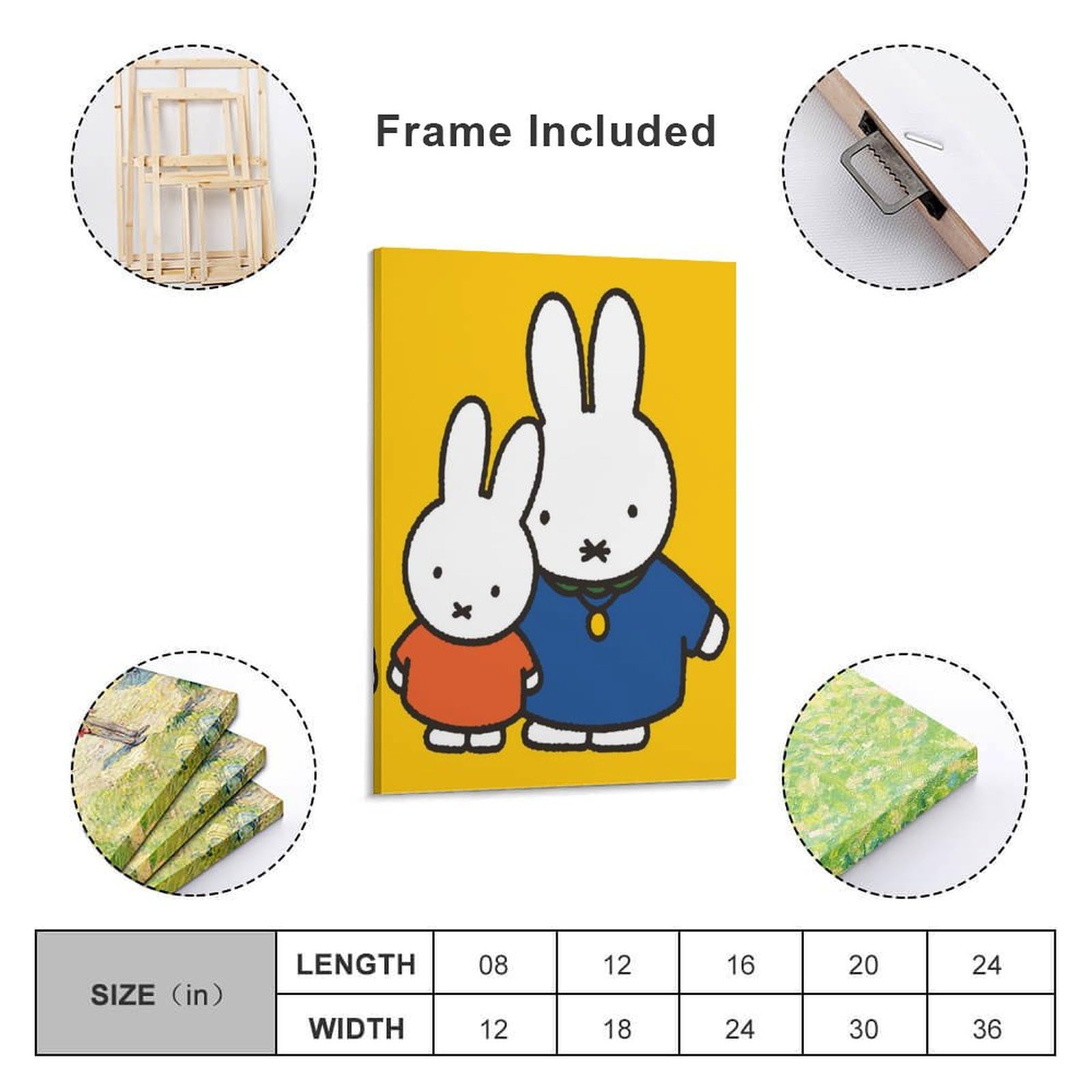 Amazon.co.jp: Miffy ミッフィー ポスター 装飾 絵 キャンバス 壁