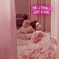 Vista 3 de Lucunstar I'M Literally Just A Girl Neon Sign Pink Led Sign Led Neon Light for Wall Decor Light Up Sign for Bedroom Dimmable Switch USB Connectivity