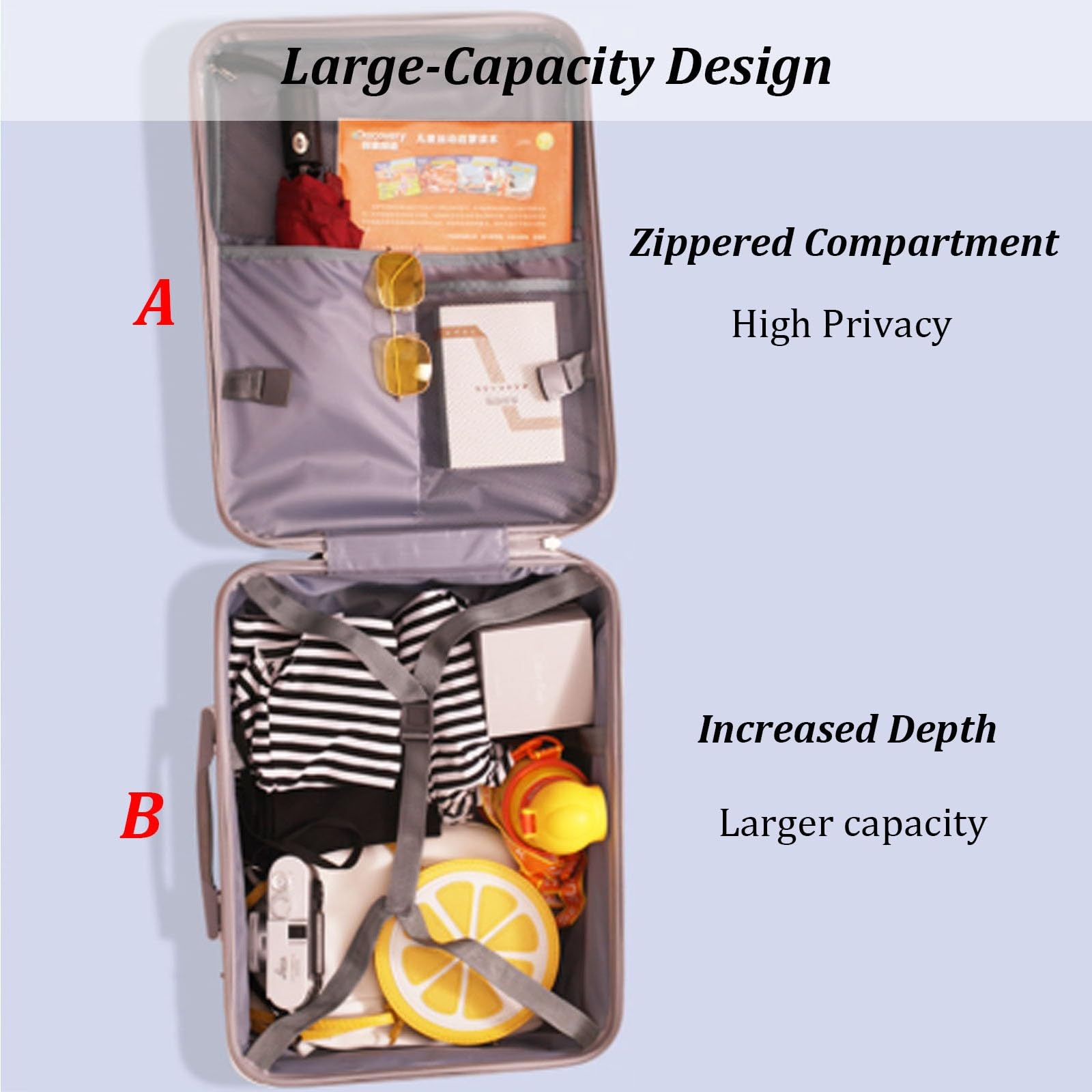 Kinder-Aufsitzkoffer – Rollgepäck mit Kindersitz und Rädern; Trolley für Kleinkinder – Ideal für Schule, Büro, Reisen und Geschäftsreisen(Yellow)