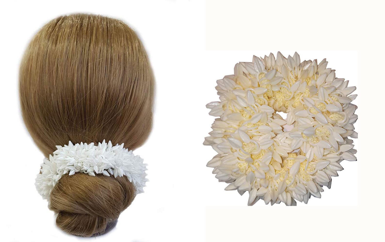 GIRLYZ ATTIRE Artificial Off White Jasmine Flower Garland/Gajra Hair Bun Accessories for Women and Girls (Pack of 2) (B0BD1R515C) Amazon Price History, Amazon Price Tracker