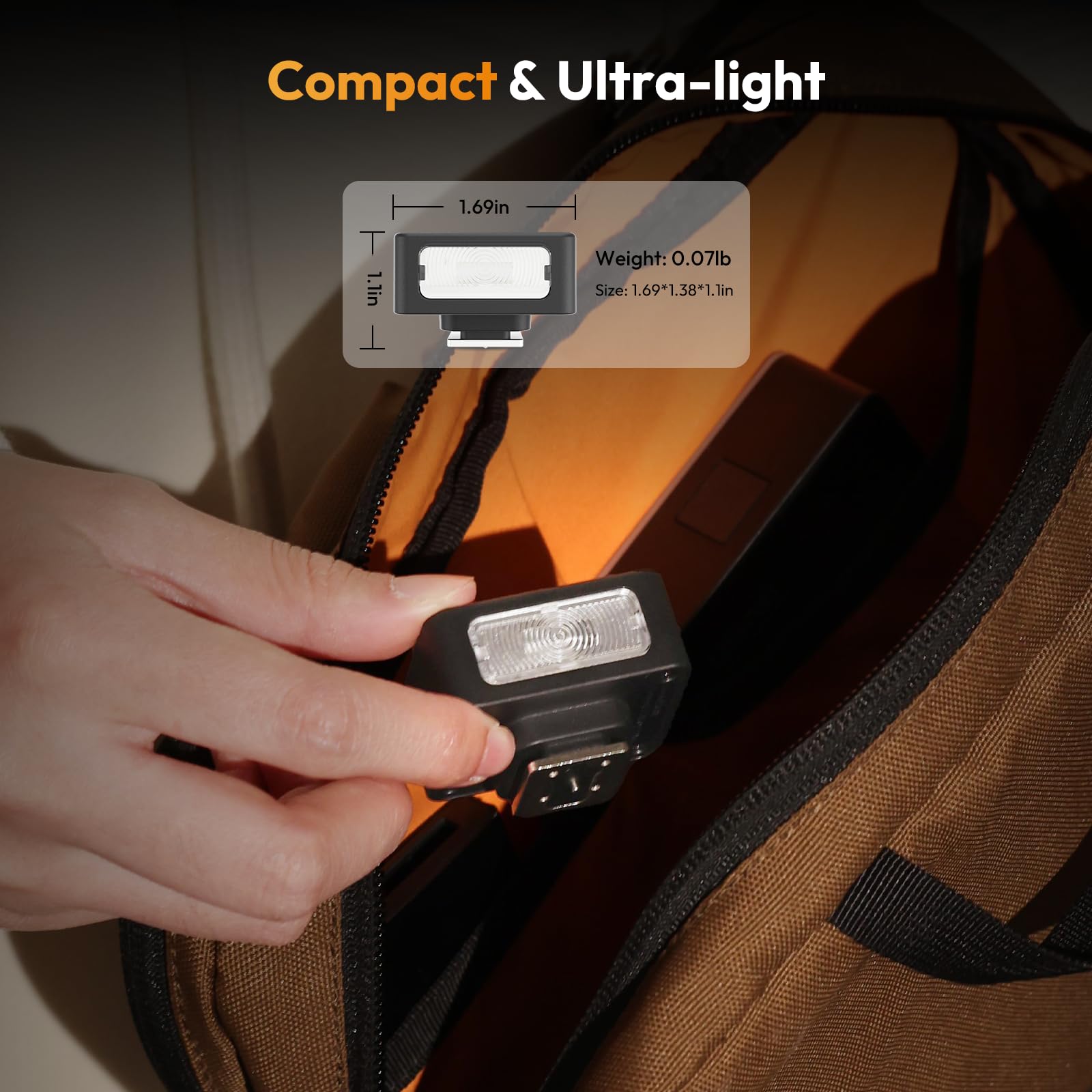 Ulanzi SL01 Mini Flash Speedlite - GN8 Powerful 6500k On-Camera Flash Light, 4 Power Levels, Compatible with Sony ZV-1/ZV-E10/Canon/Nikon/Fuji/Panasonic/Leica/Olympus, 【Not Fits Sony ZV-1F】