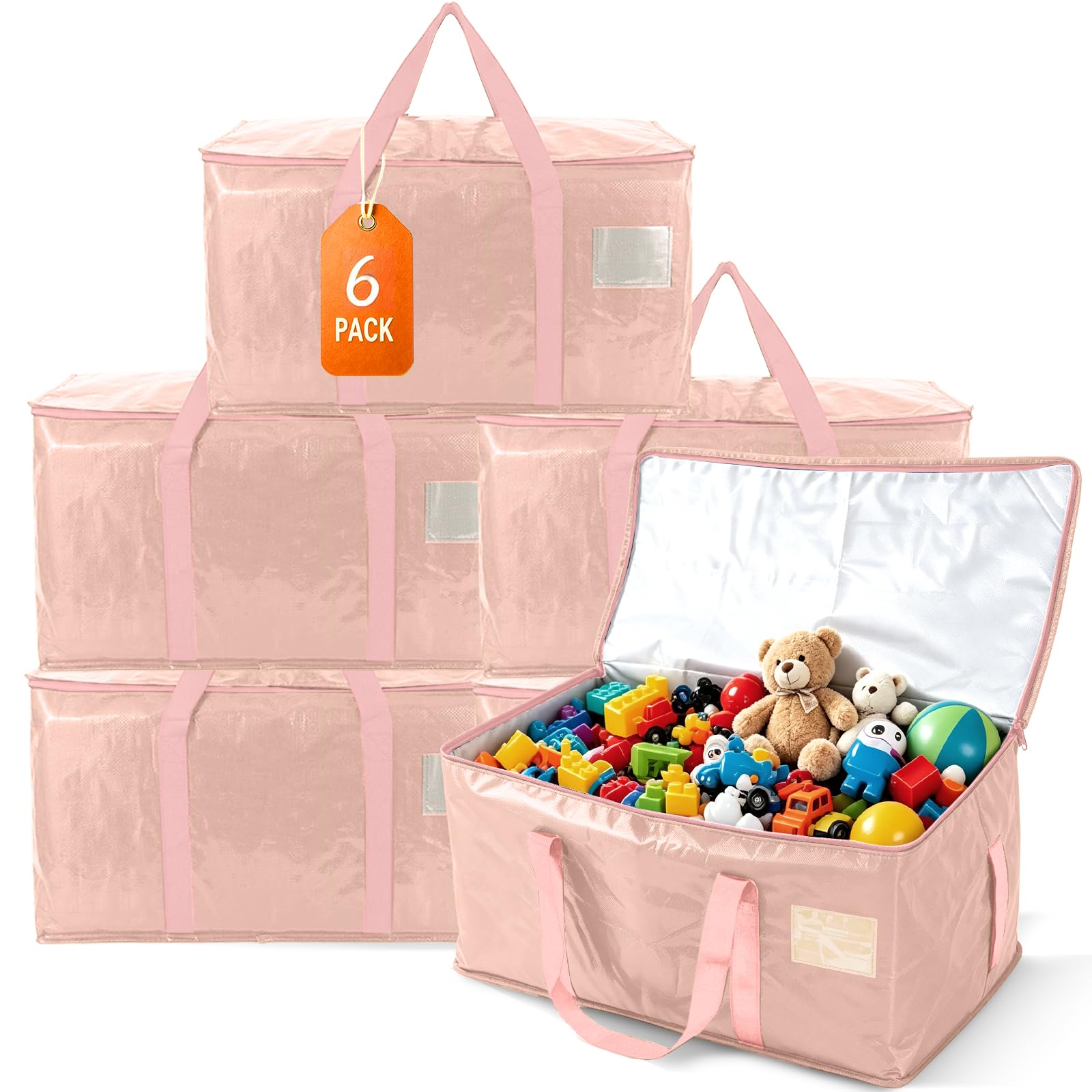 WVLIROD 6 Pack Moving Bags with Handles Large Moving Box for Storage