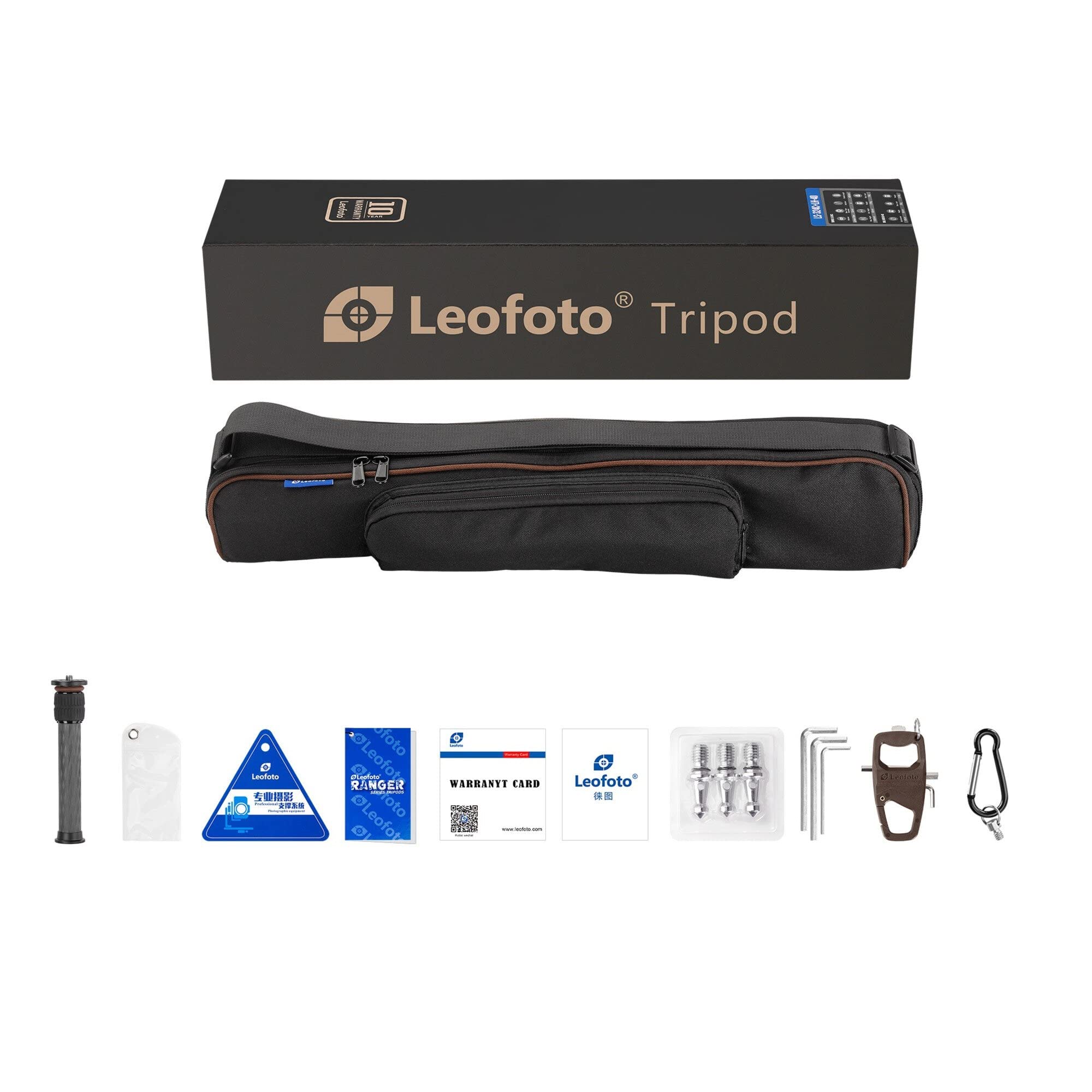 Leofoto Ranger - Statyw węglowy do aparatów fotograficznych - nośność 4 kg - wysuwane nóżki - min. wysokość od 12,5 cm do maks. wysokości 128 cm - LS-225C + głowica kulowa LH-25