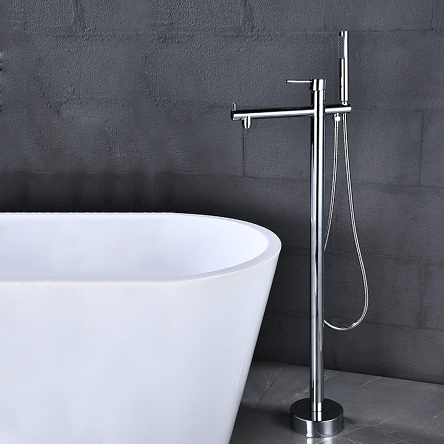 KUNYOS Bathtub Faucet Freestanding Faucet For Bathtub Mixer Faucet Shower Single Lever Shower Faucet With Hose 360° Swivel