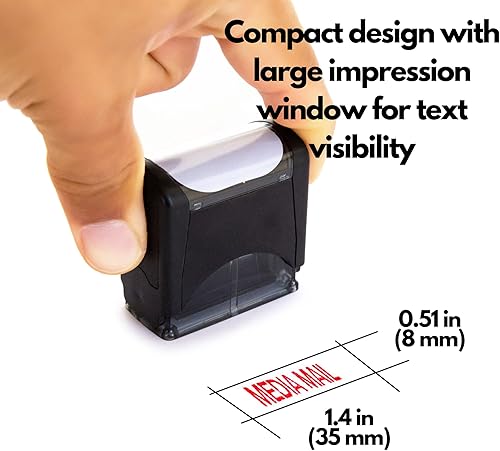 Miniatura 7 de Sello de goma autoentintado, tinta roja recargable preinstalada, 1.4 x 0.51 pulgadas x 1.378 in (copia del cliente)