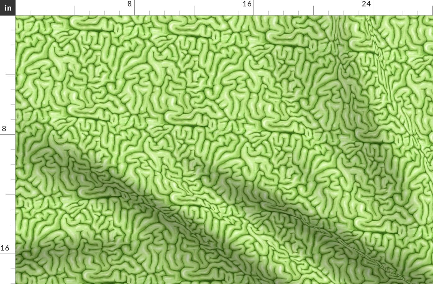 Spoonflower Fabric - Green Brains Zombie Anatomy Gross Guts Halloween Spooky Printed on Organic Cotton Sateen Fabric by The Yard - Sewing Quilting Apparel Home Decor