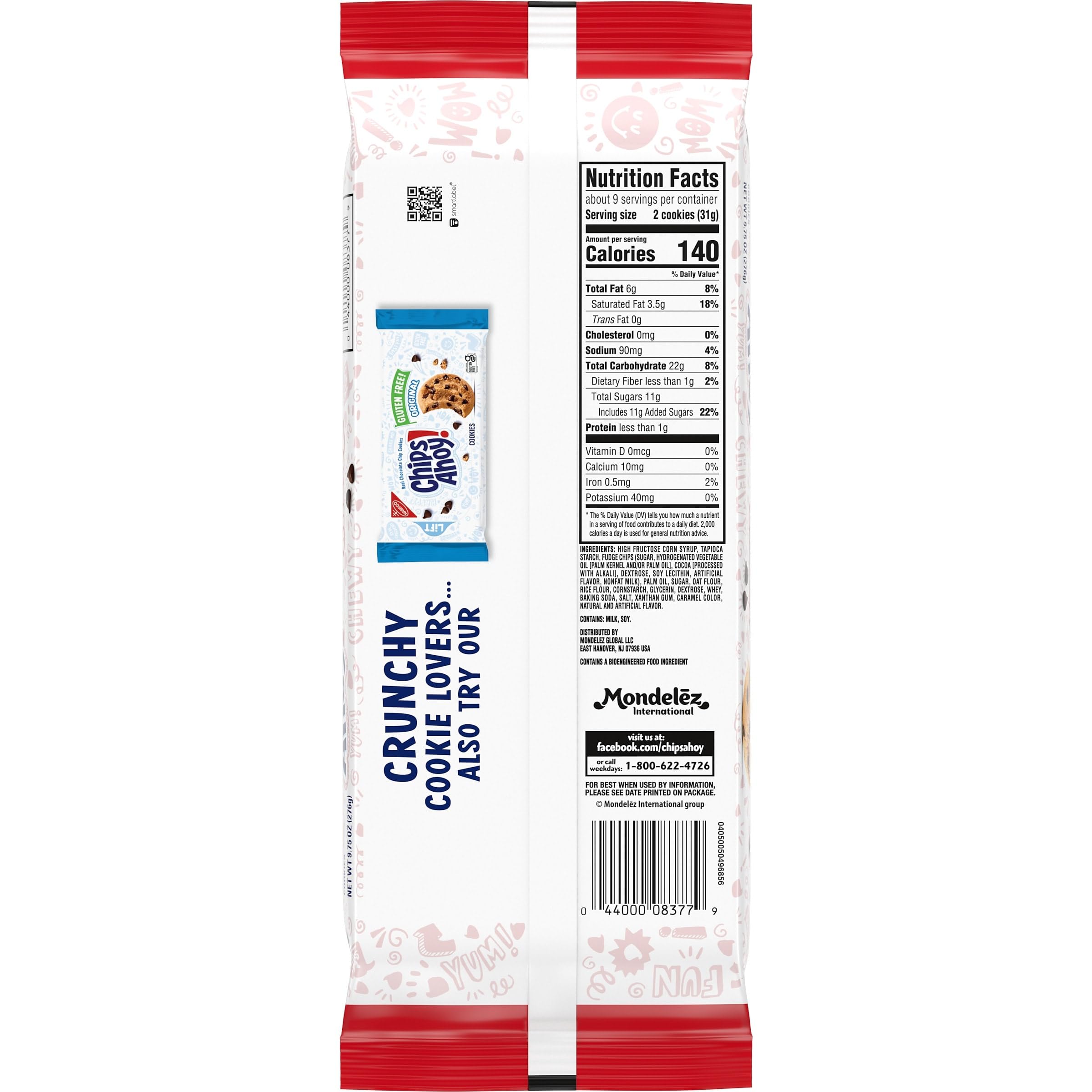 CHIPS AHOY Chewy Gluten Free Fudgy Chocolate Chip Cookies 9 75 oz — view 3