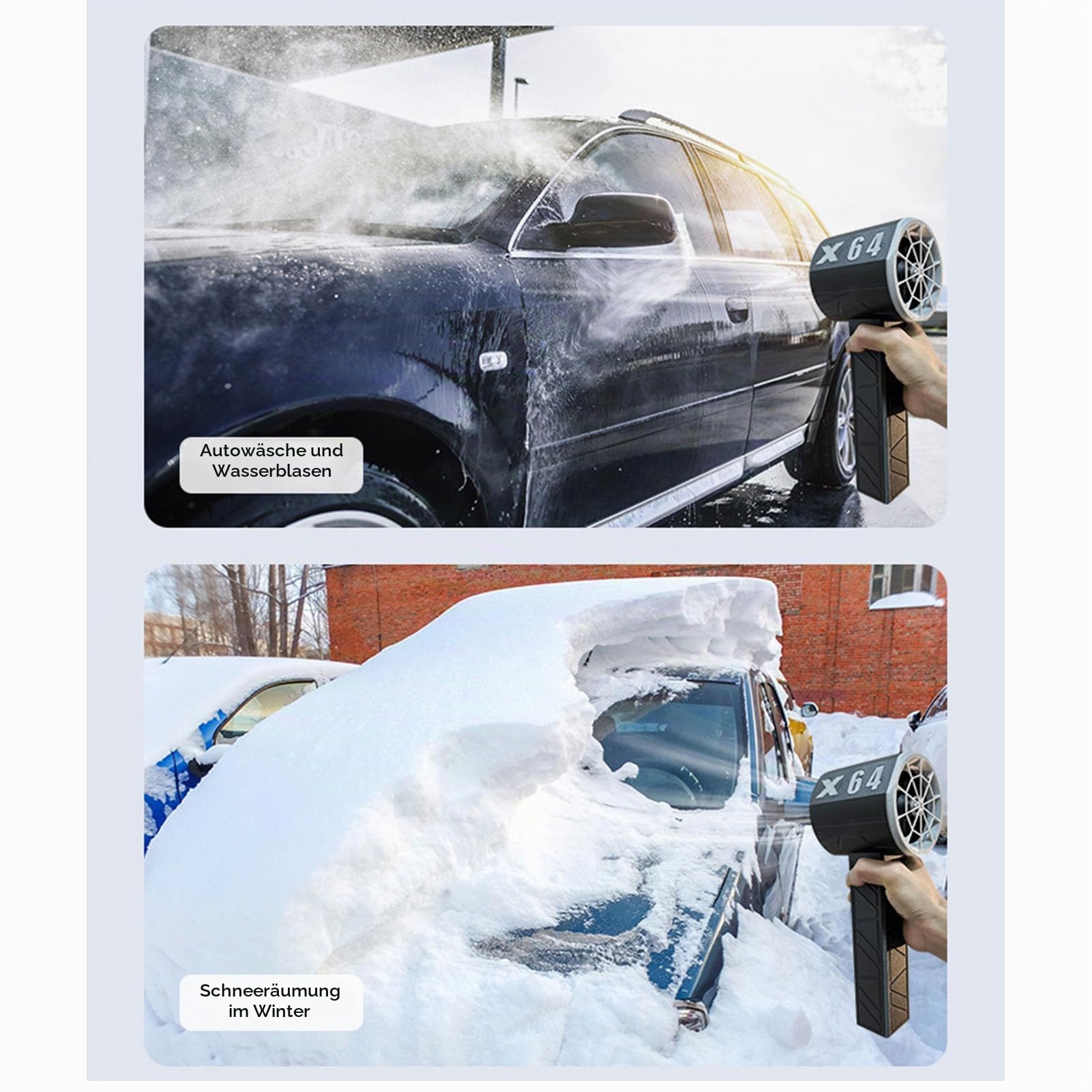 Auto-Gebläse, X64 Thunder Jet Dry, 8000 MAh Auto-Gebläse Zum Trocknen, 11-Blatt-Mini-Turbo-Lüfter, 64-mm-Luftgebläse mit Bürstenlosem Motor, Starker Gebläsetrockner, Elektrischer