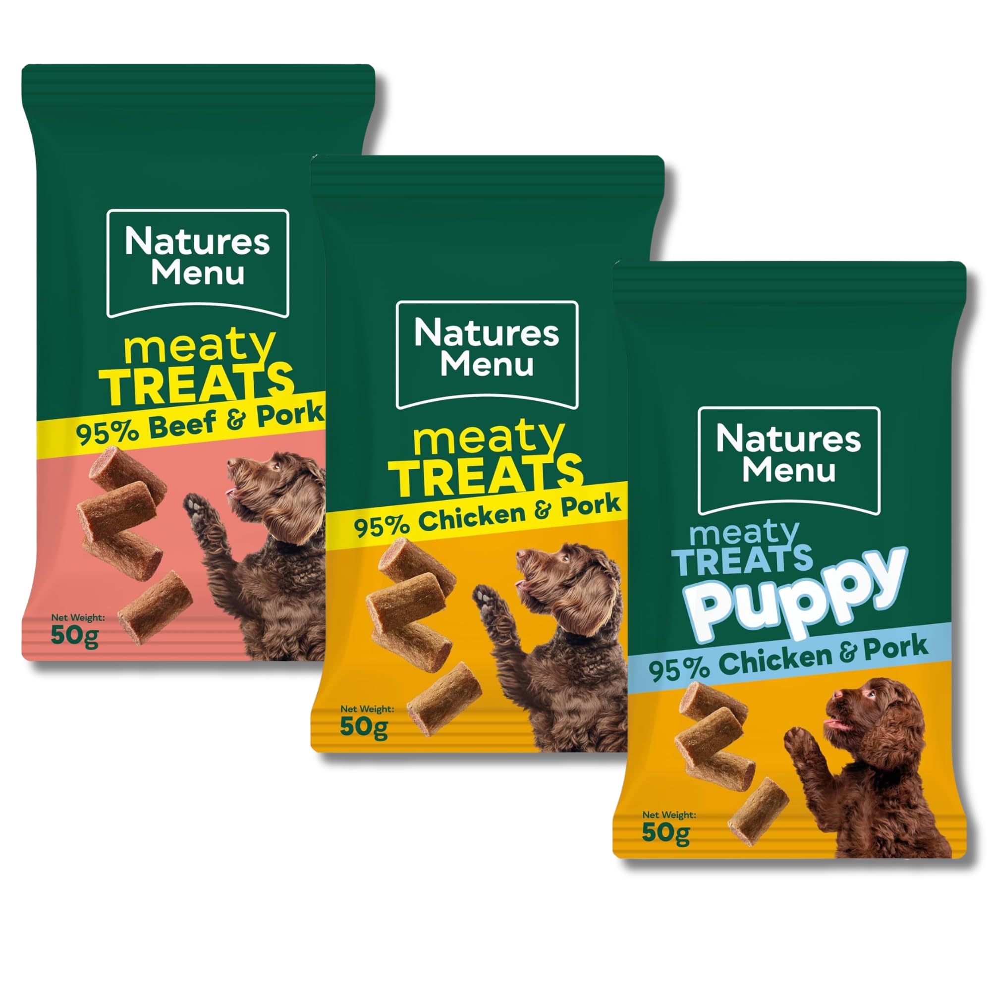 Natures Menu Original Mixed variety Real Meaty Dog Treats 3 x 50g (3 Flavours)