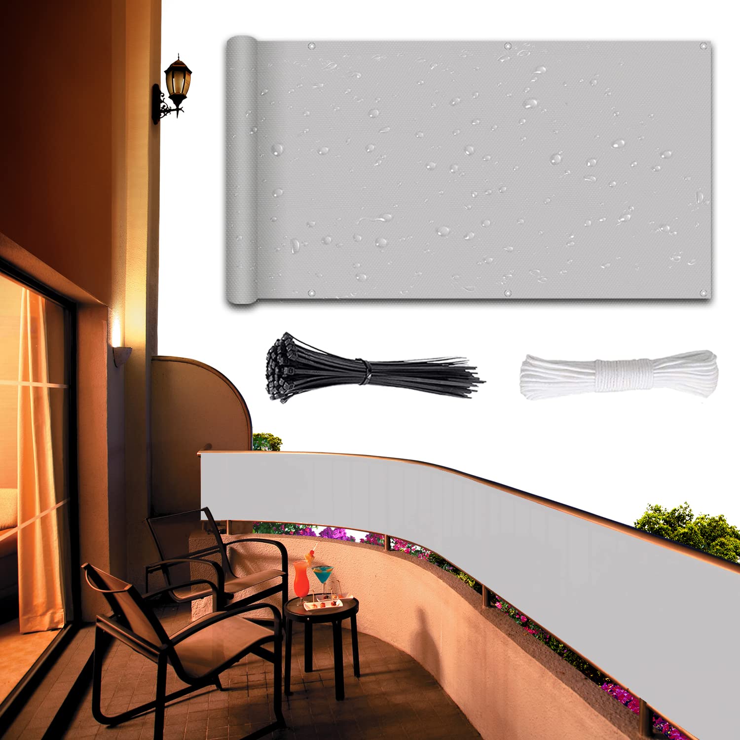 Telo Frangivista BAKAJI Per Ringhiere 600x90 Cm | Protezione Balcone, Vento E Privacy - Foto 10