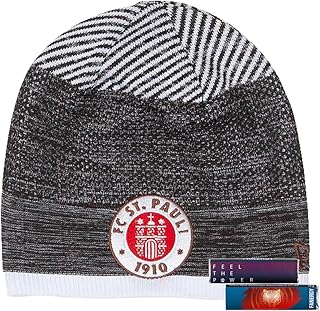 FC St. Pauli Beanie Hat Fleece Lining New Era Logo White/Brown + 2 x Fanergy Grape Sugar, white-brown, One Size