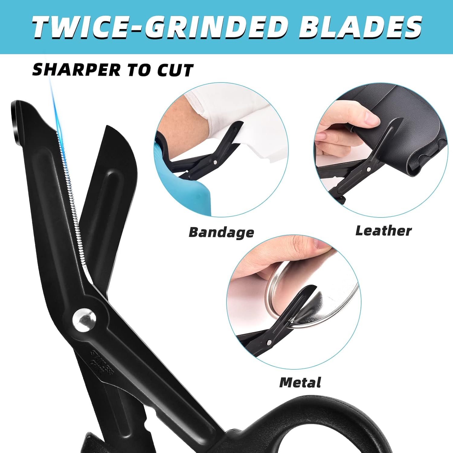 Trauma Shears - RISEMART Medical Scissors Bandage Scissors for Nurses, 7.5" Fluoride Coated Non-stick Blades Stainless Steel Nursing scissors for Doctor, Nurses, Nursing Students,EMS : Industrial & Scientific