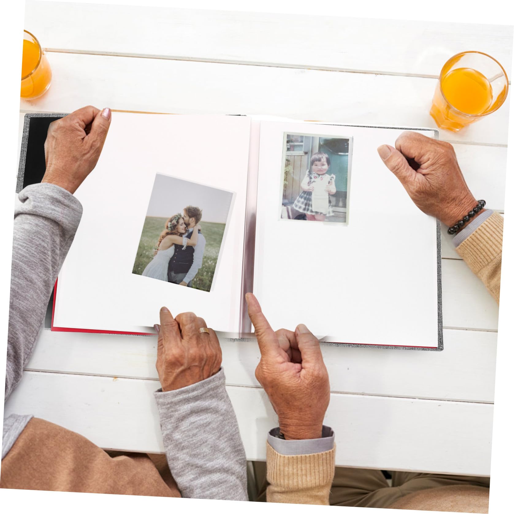 Fotobuch aus Leinen, Selbstklebend, Handgefertigt, Vintage Stil