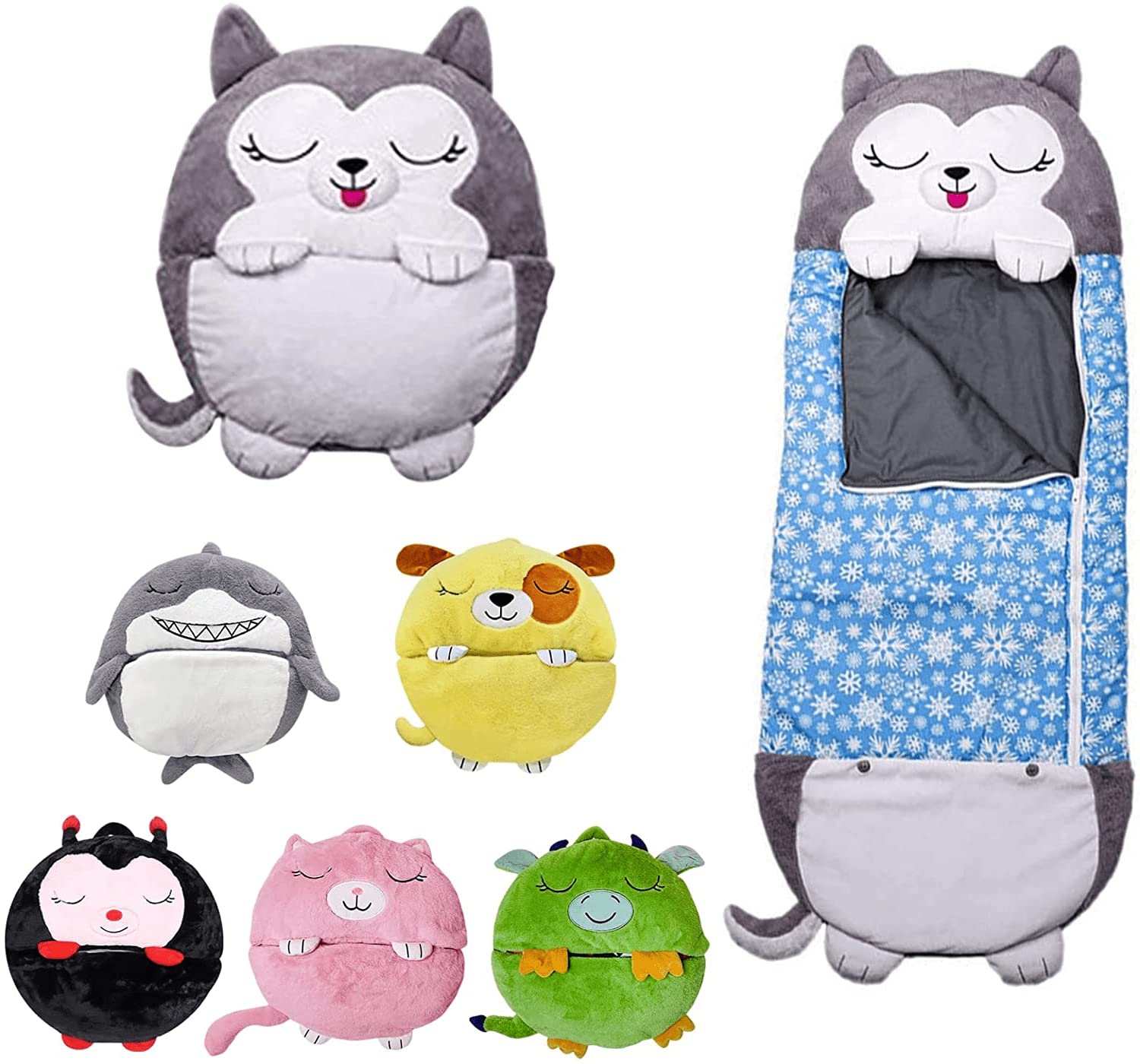 Buy SHUQUAN Kids Sleeping Bag with Pillow, 2 In 1 Foldable Sleeping Bag, Comfortable and Soft