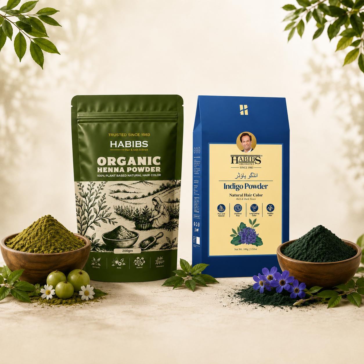 Habibs Orgamatics Natural Dye for Black Hair (Henna and Indigo powder combo pack)-picture-45