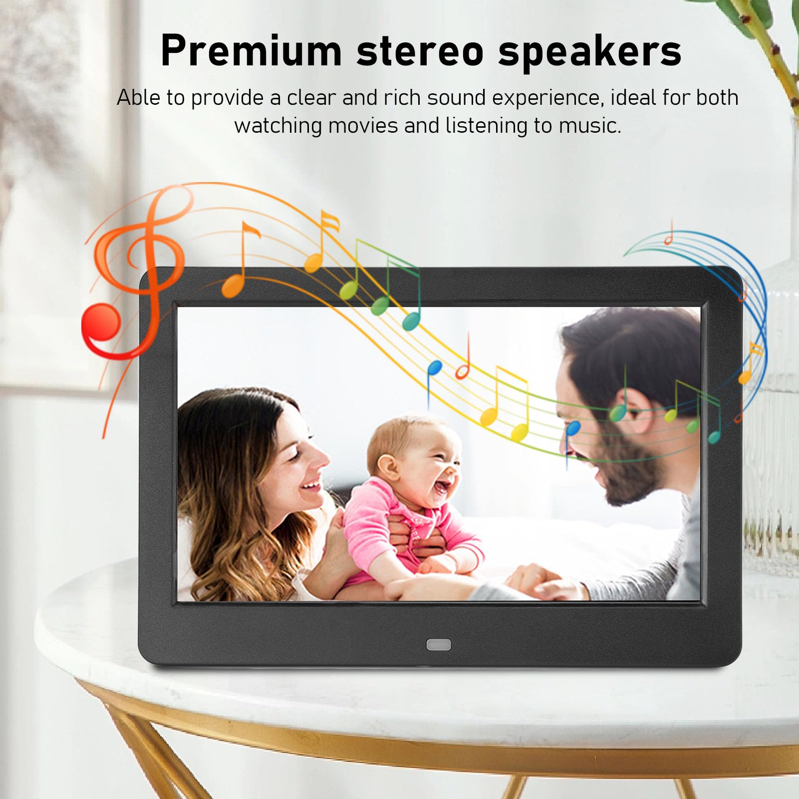 ‌10 Inch Digital Picture Frame with Remote Control - Full HD 1080P IPS Touch Screen, Wall Mountable Video Photo Frame with Cloud/Wifi, Calendario, per Nonni (BLACK)