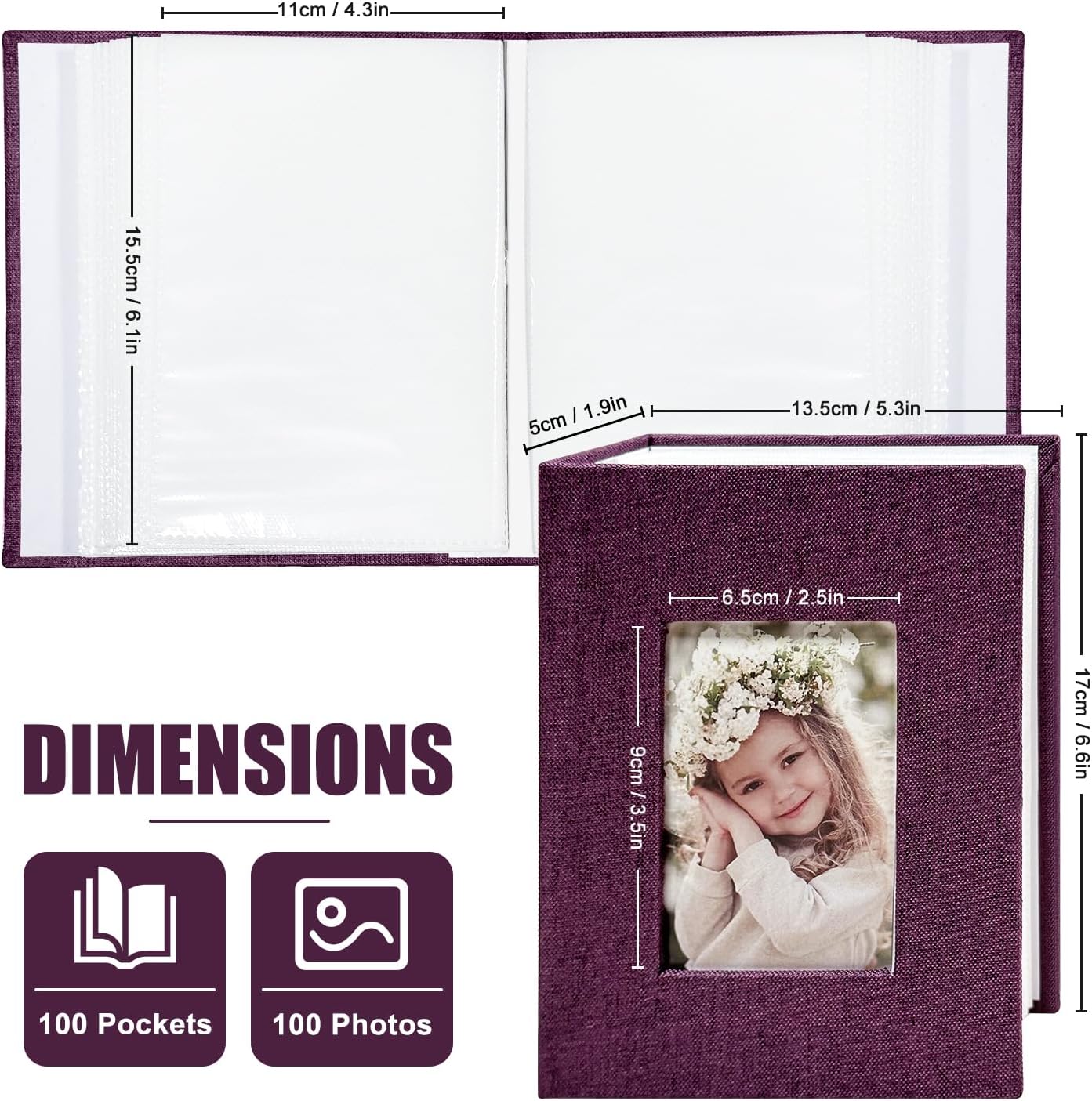HoneyTolly Photo Album 4x6 100 Pockets for Wedding Gifts, Linen Hardcover Memory Book, Slip-in Picture Albums for for Wedding, Family, Anniversary, Baby, Vacation Pictures image 3