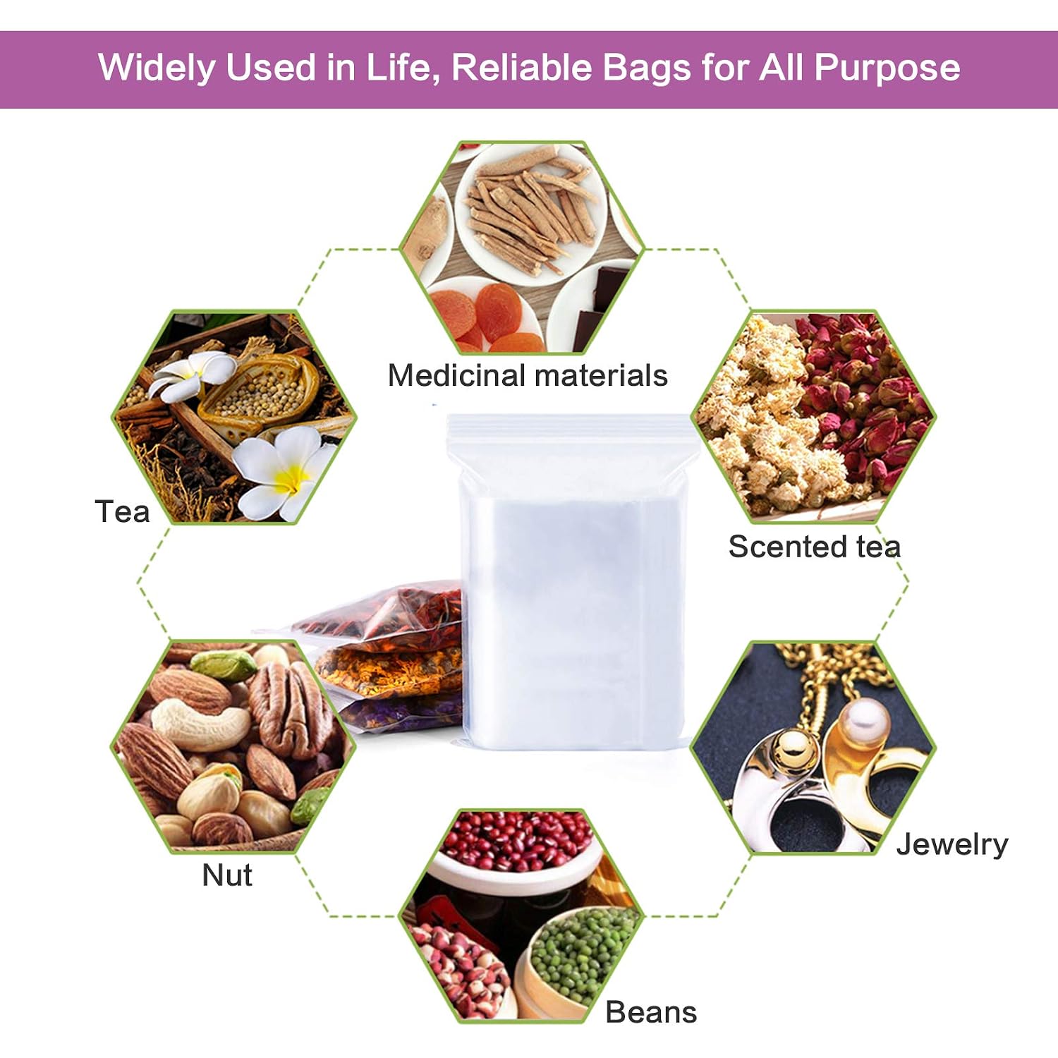 1200 Pack Plastic Poly Zipper Bag 3 X 4 Inch 2 Mil, Small Clear Reclosable Zip Bag, Resealable Storage Baggies for Jewelry, Beads, Crafts, Samples