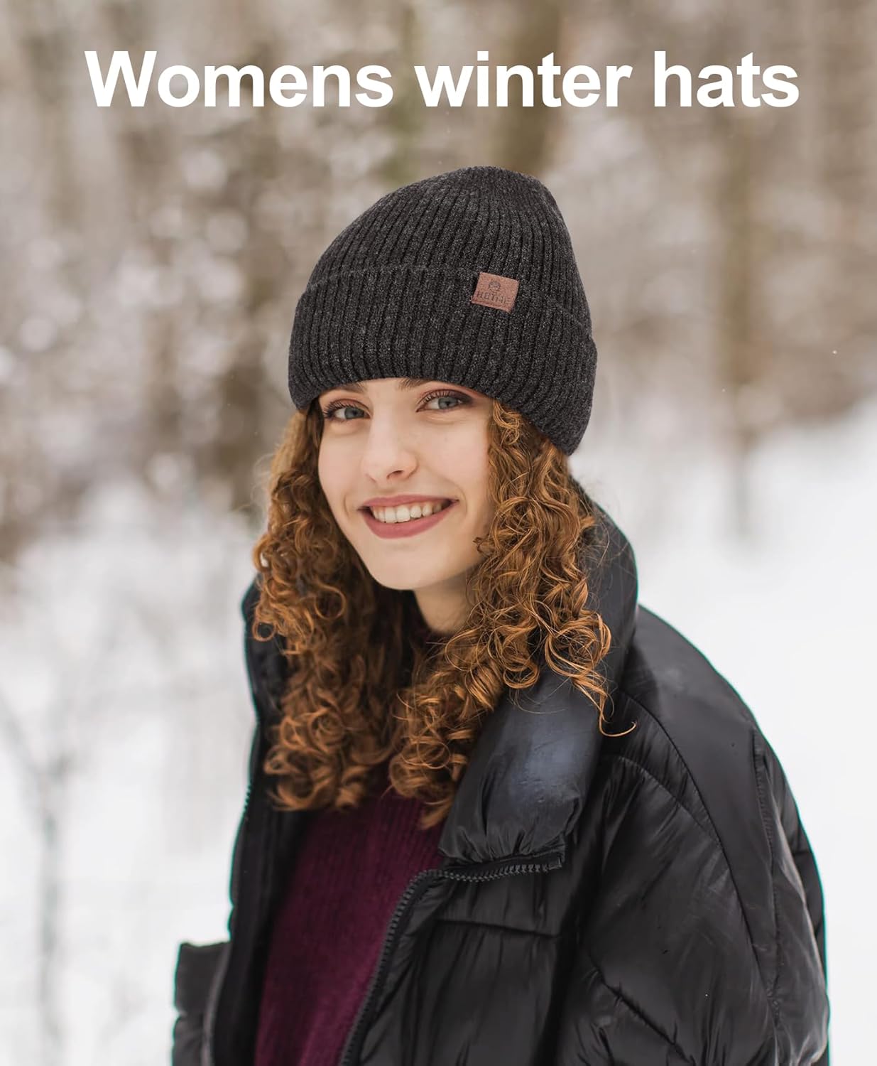 ZTL Merino Wool Beanie Hat for Men Women, Thick Warm Fleece Lined Knit Winter Hats Cuffed Beanie Stocking Hat Ski Skull Cap - Image 4