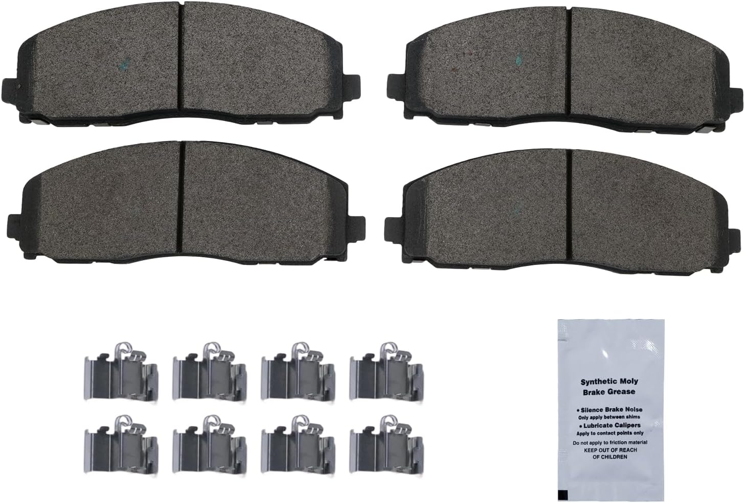 HUSCH D1589 Front Ceramic Brake Pads Kit Fit For Chrysler Pacifica 2017-2022, For Town & Country 2012-2016, For Voyager 2020-2022, For Dodge Grand Caravan 2012-2020, For Journey 2012-2020